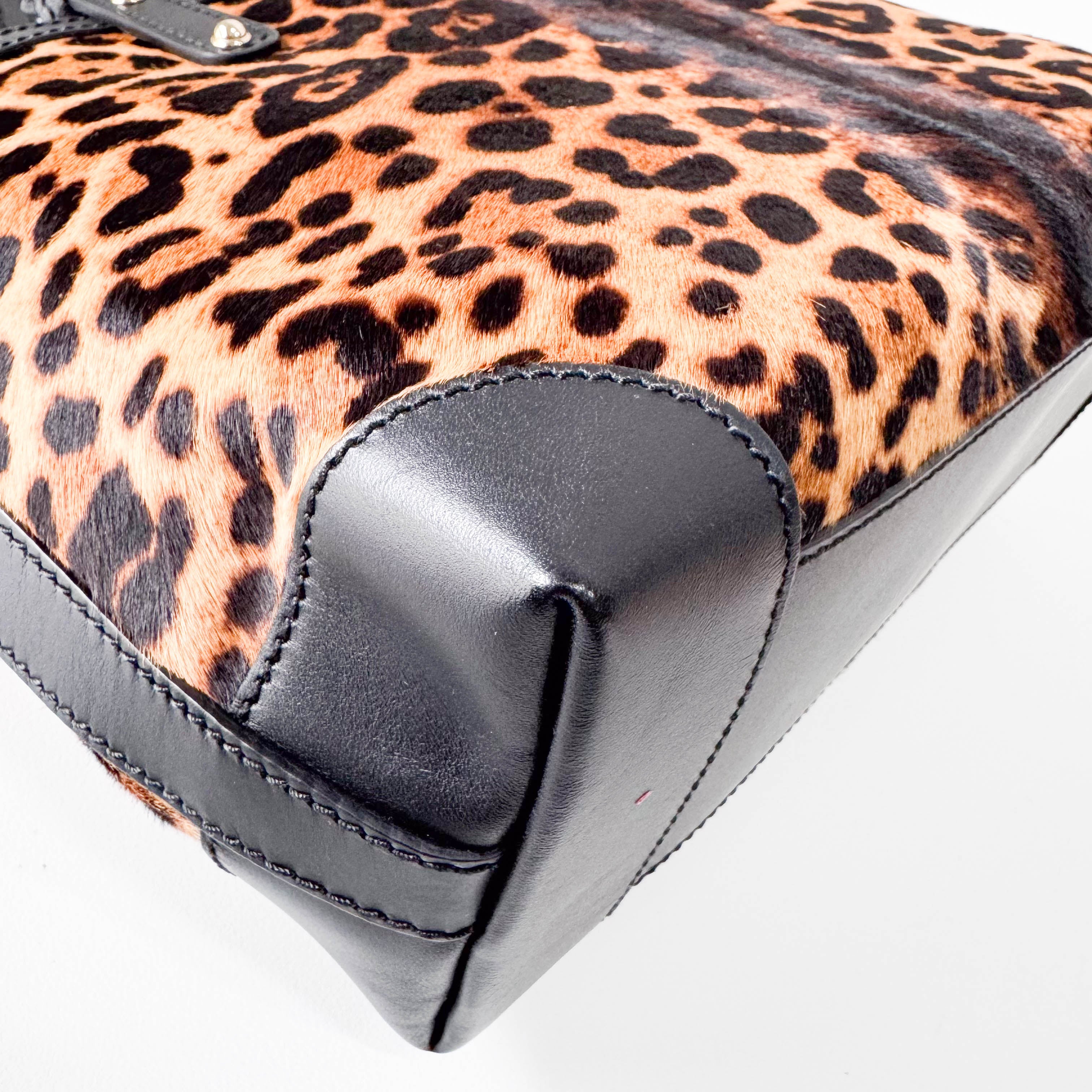 Yellow Jaguar Print Pony Hair Handbag