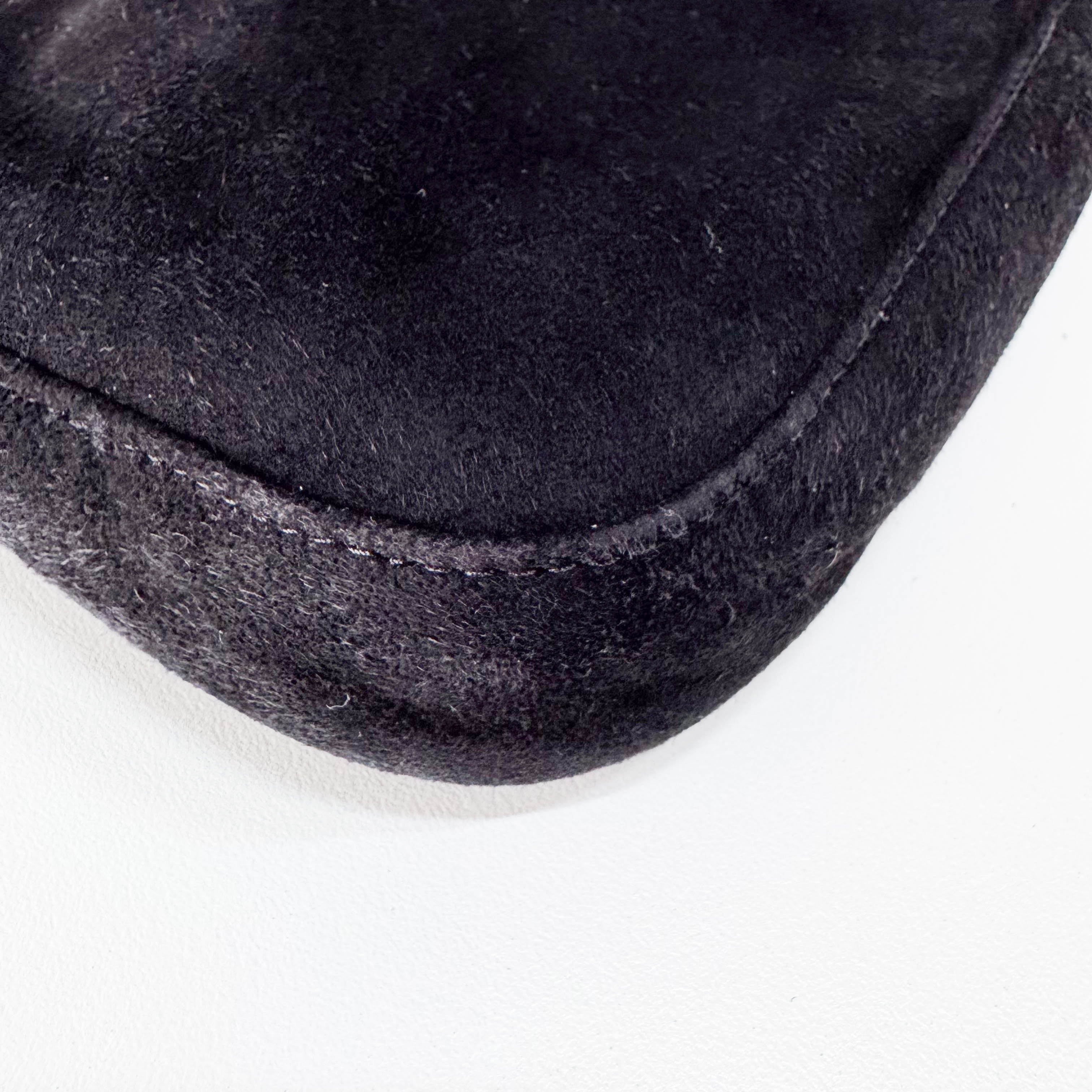 Baguette Black Suede Shoulder Bag