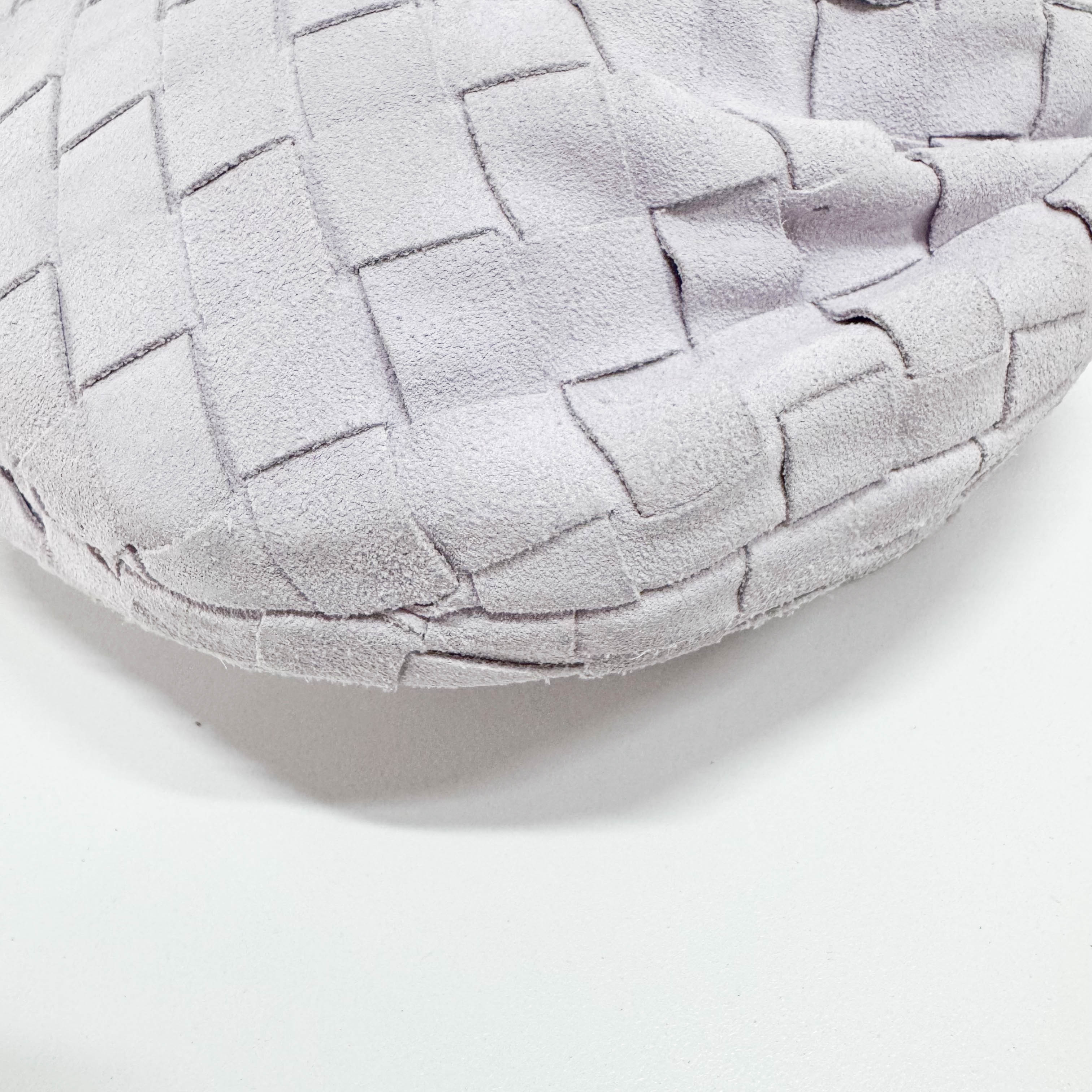 Small Intrecciato White Suede Handbag