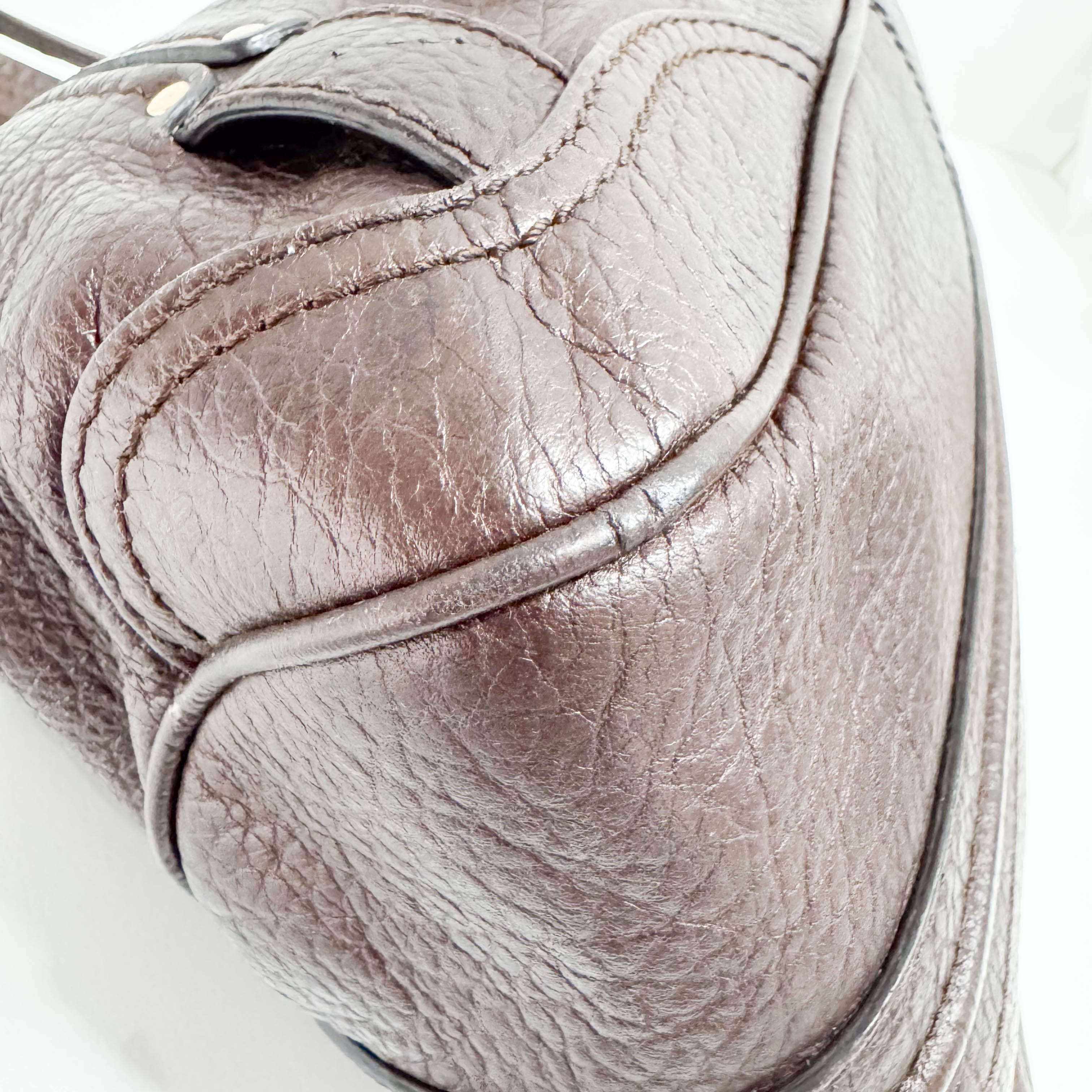 Triomphe Brown Leather Shoulder Bag