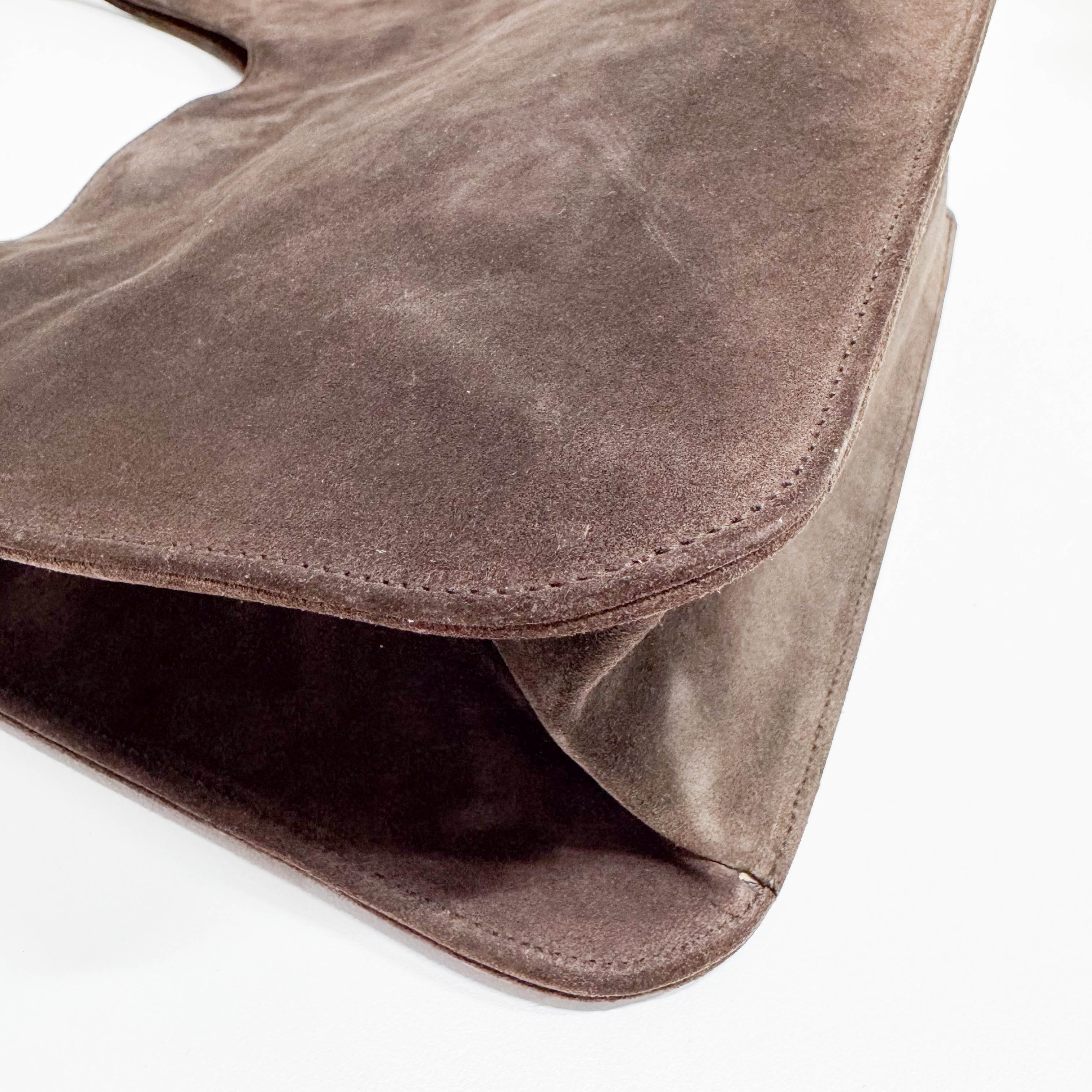 Brown Suede Shoulder Bag