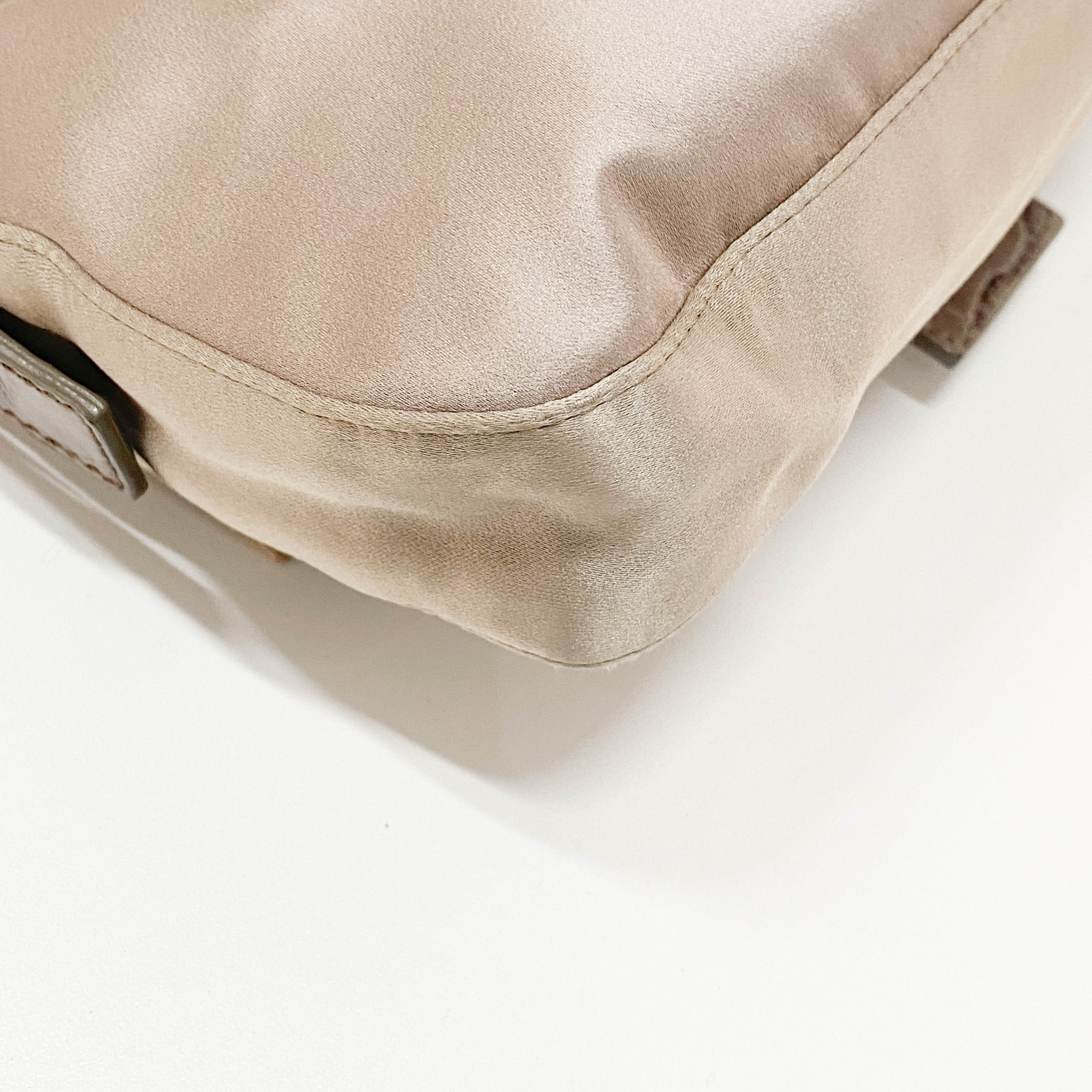 Baguette Grey Satin & Croc Embossed Leather Rhinestone Shoulder Bag