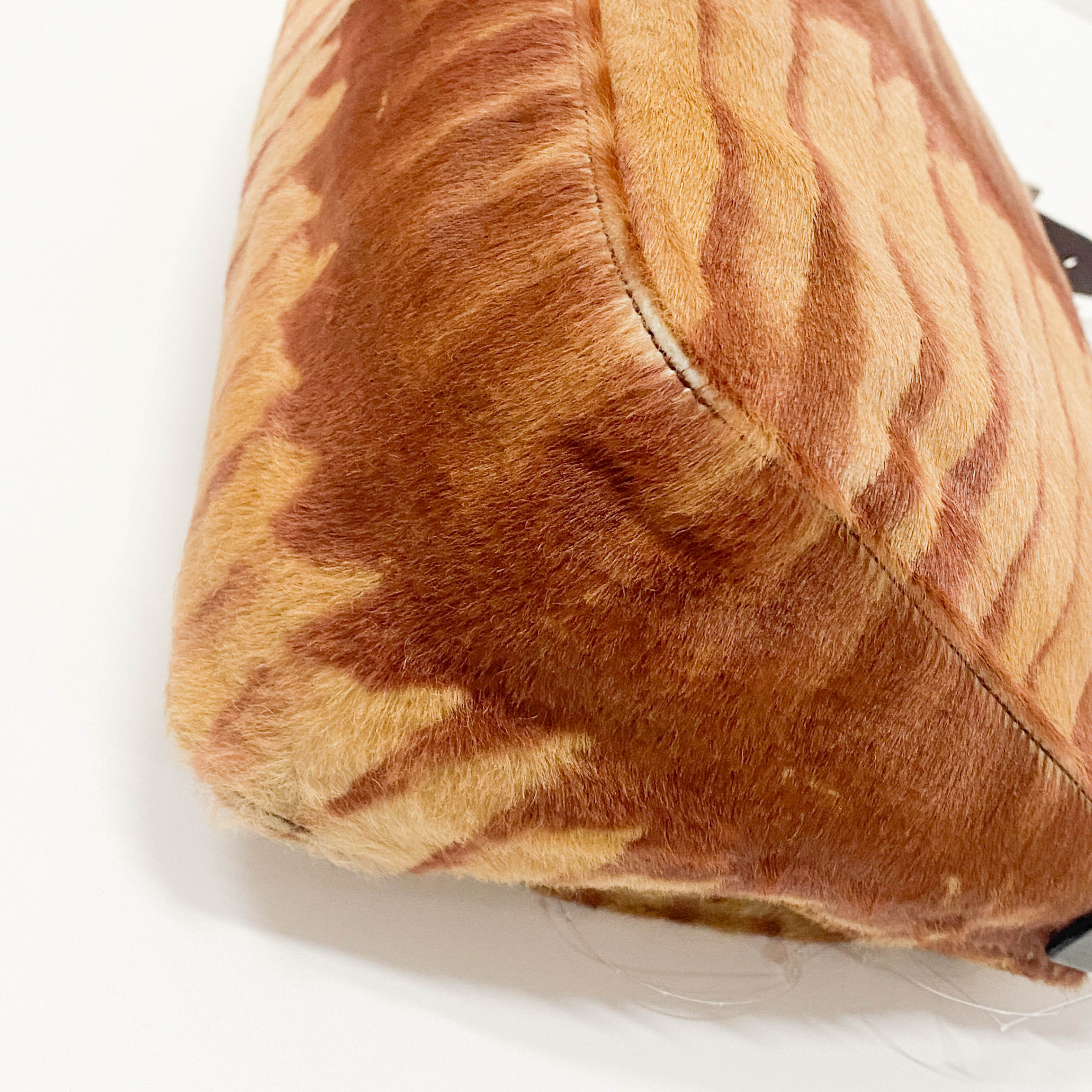 Mamma Baguette Red Zebra Print Pony Hair Shoulder Bag