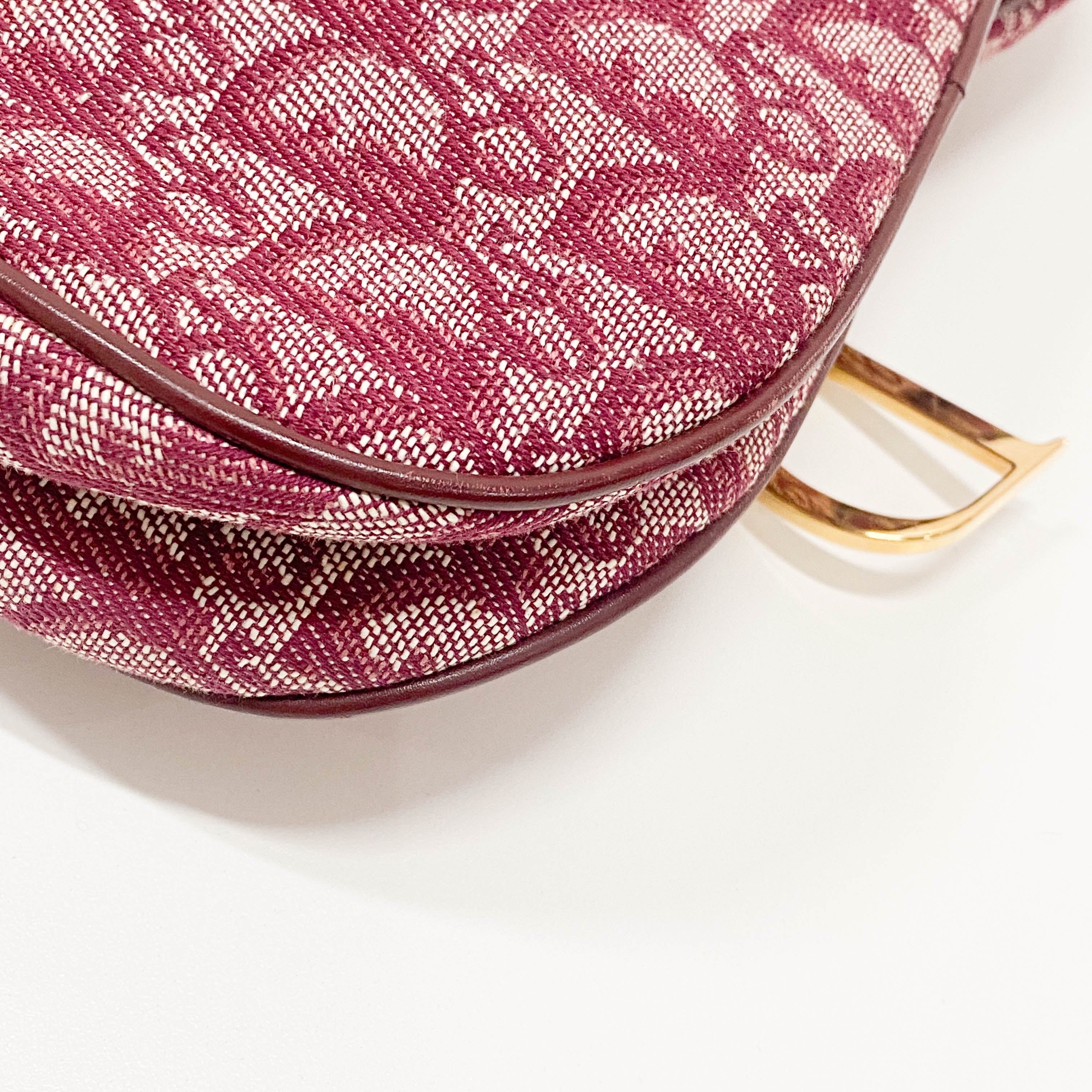 Double Saddle Trotter Red Jacquard Shoulder Bag
