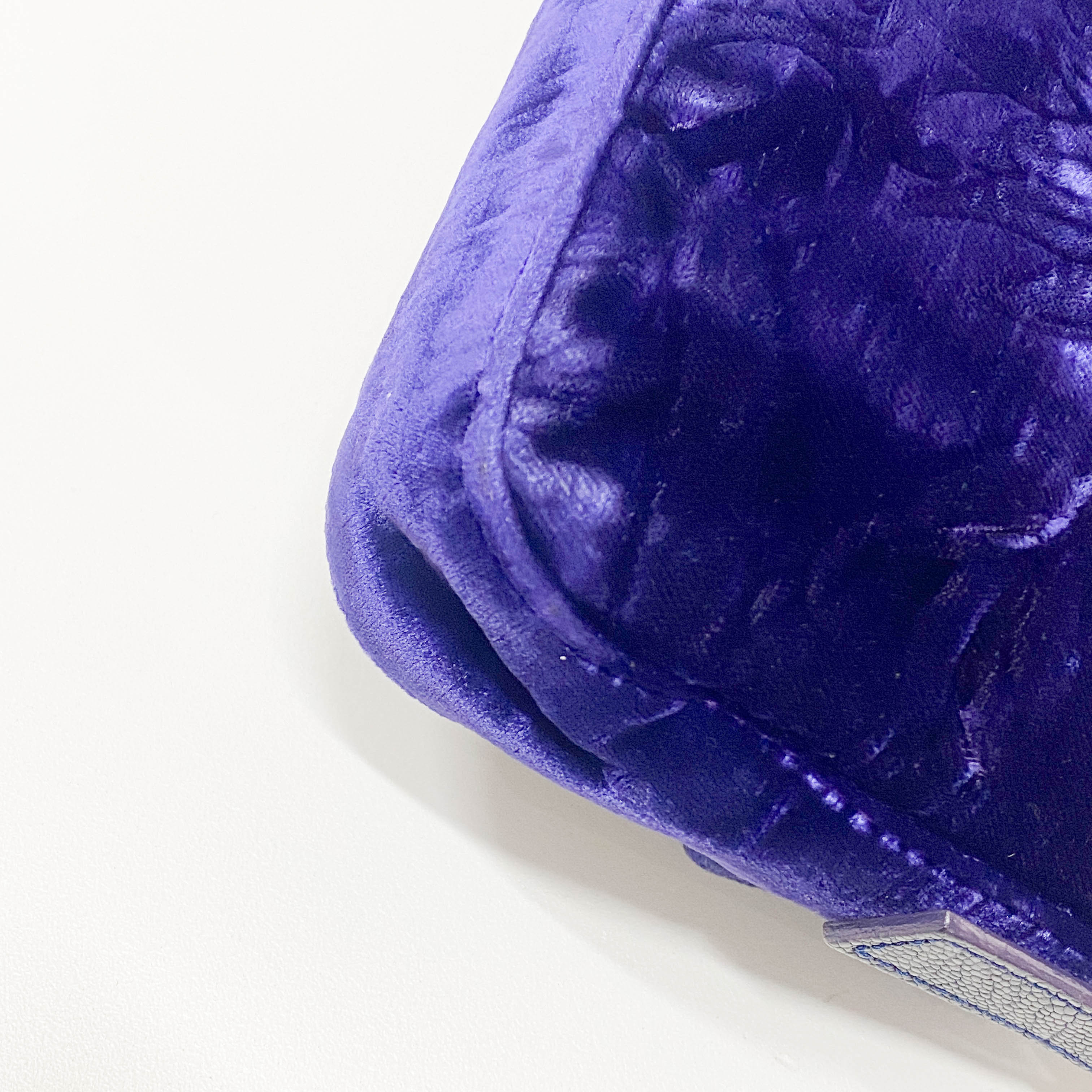 Baguette Purple Velvet Shoulder Bag