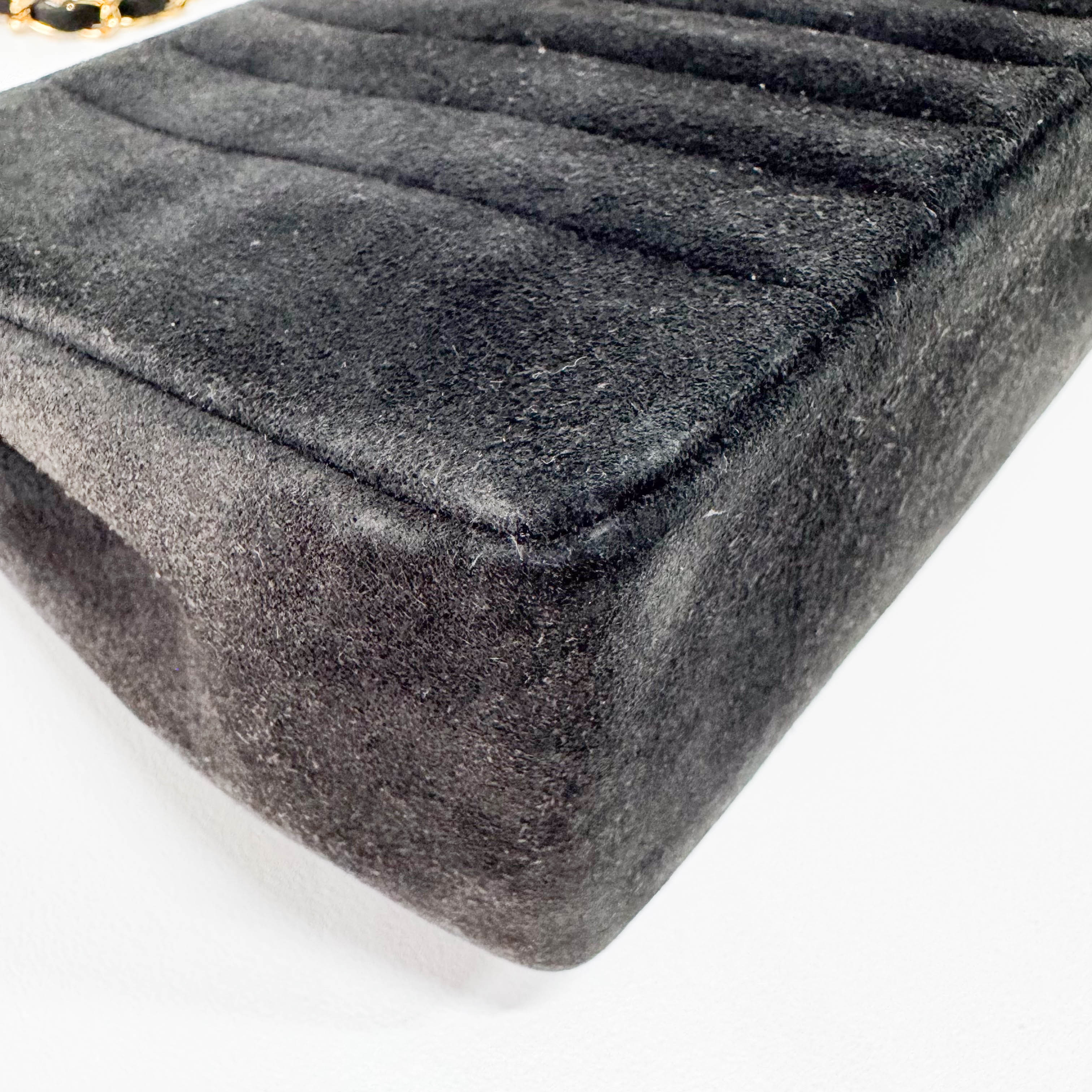 Mademoiselle Black Suede Crossbody Bag