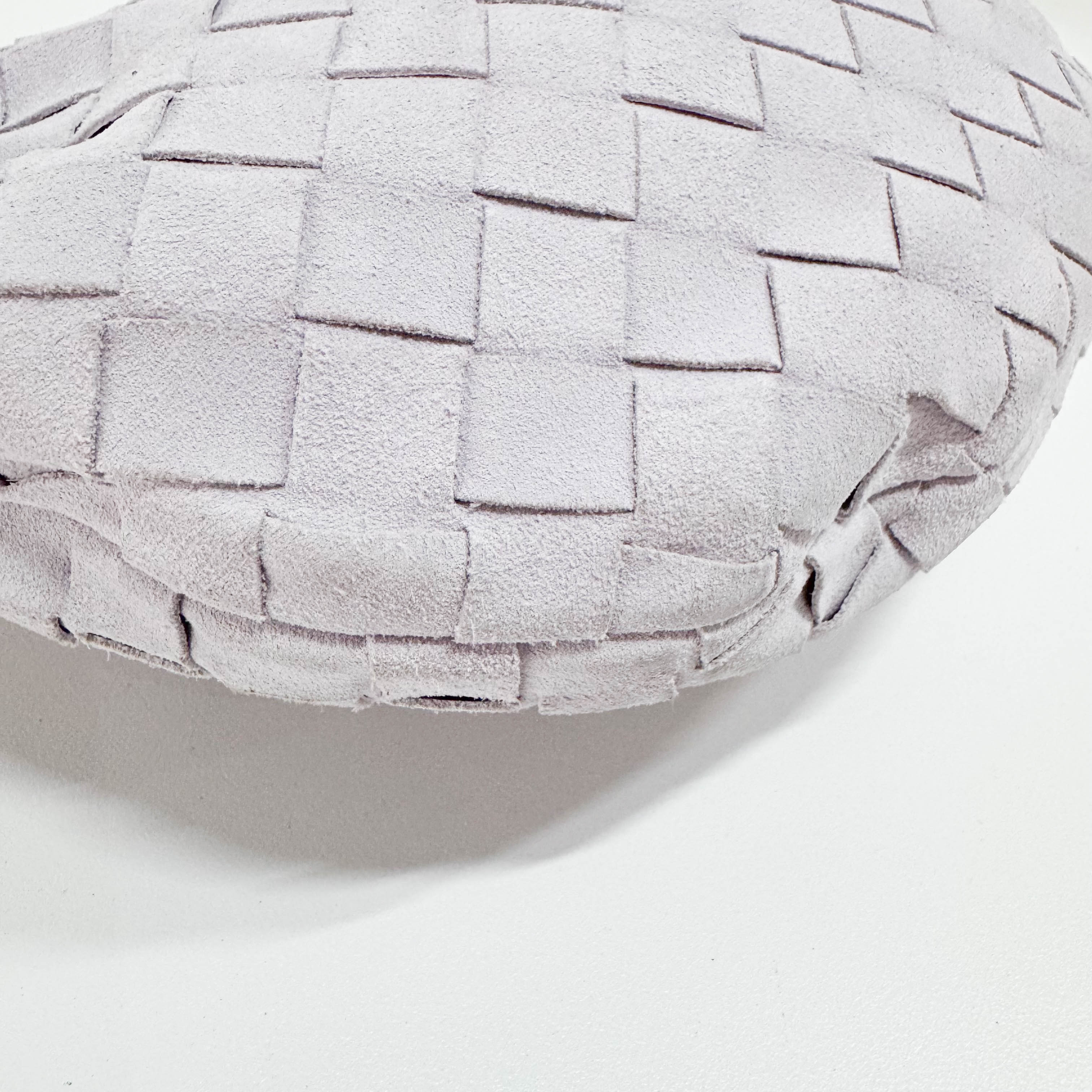 Small Intrecciato White Suede Handbag