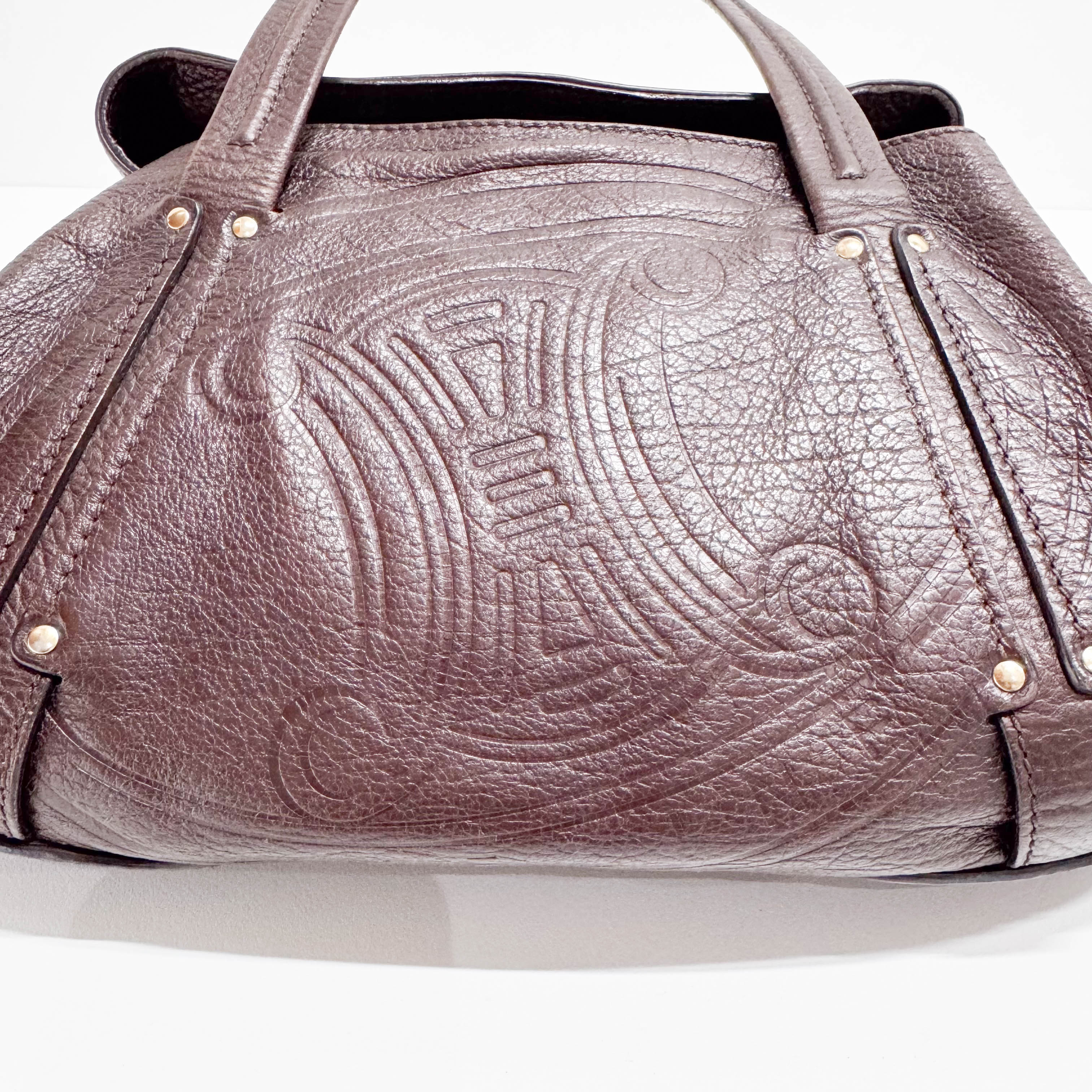 Triomphe Brown Leather Shoulder Bag