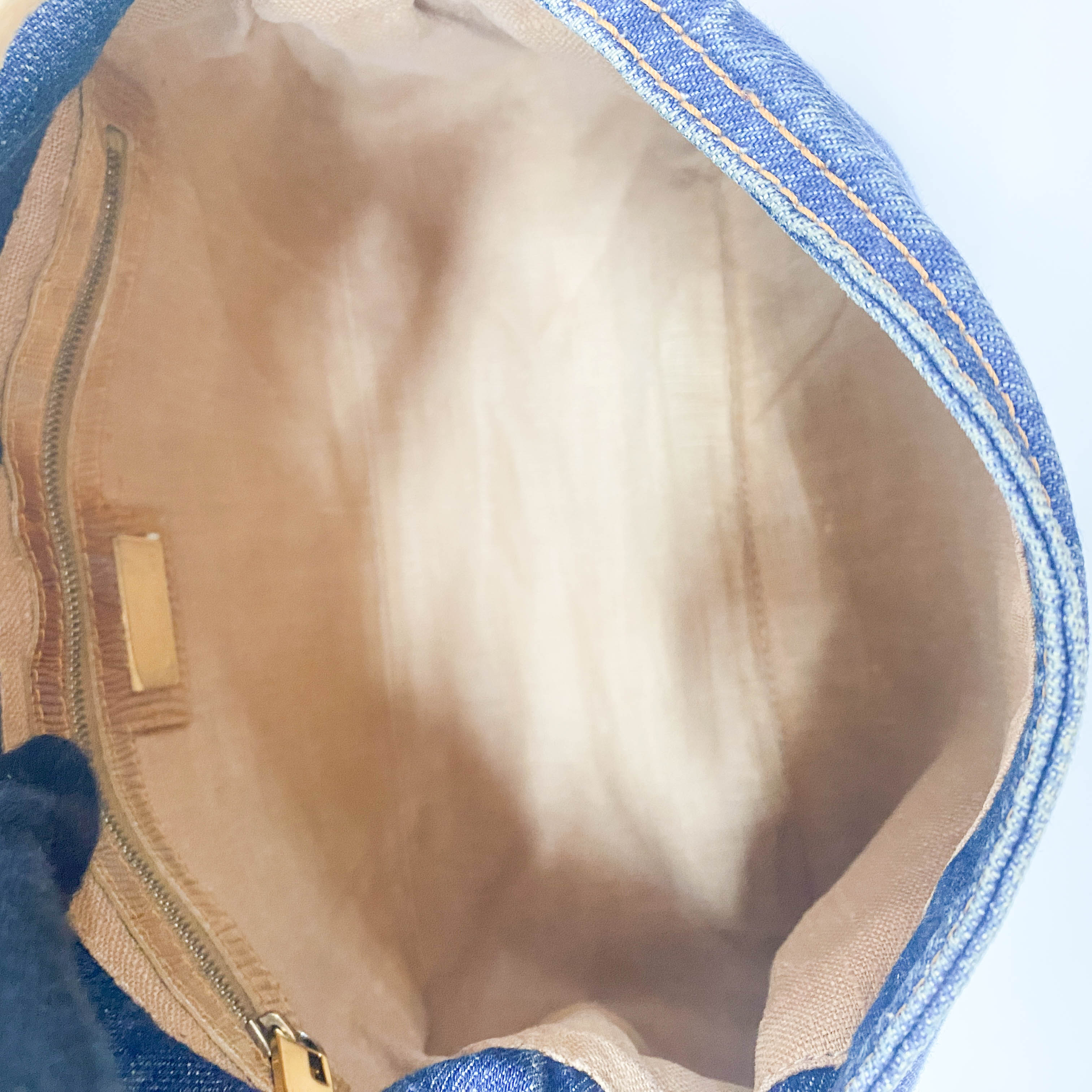 Mamma Baguette Blue Denim Shoulder Bag