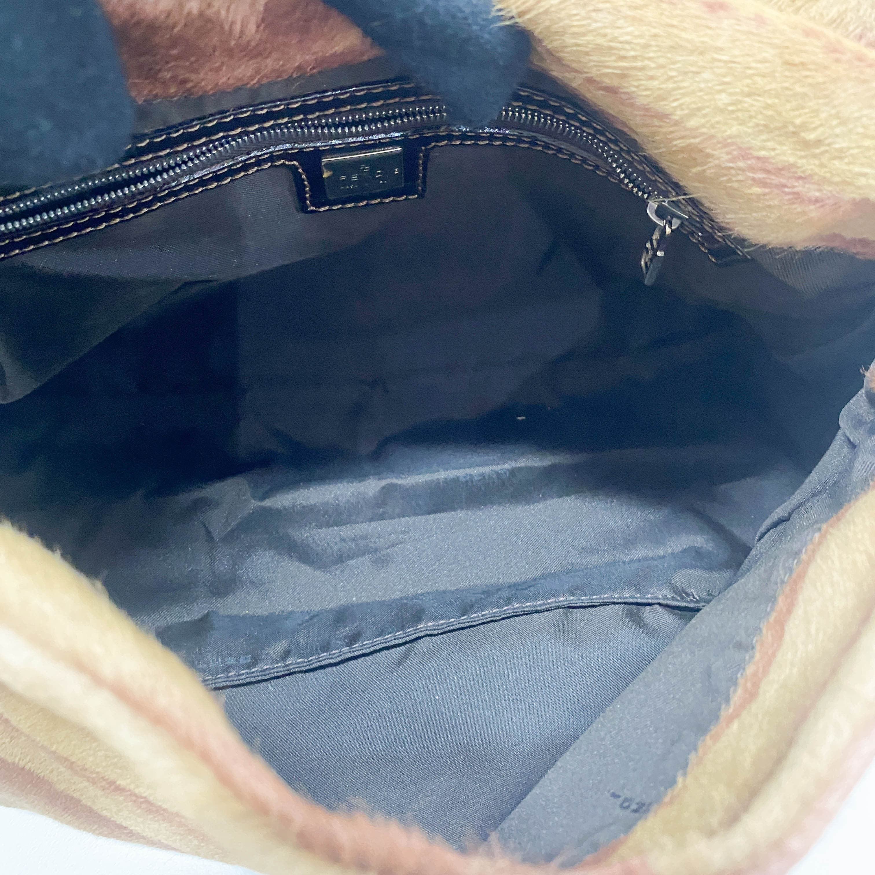 Mamma Baguette Red Zebra Print Pony Hair Shoulder Bag