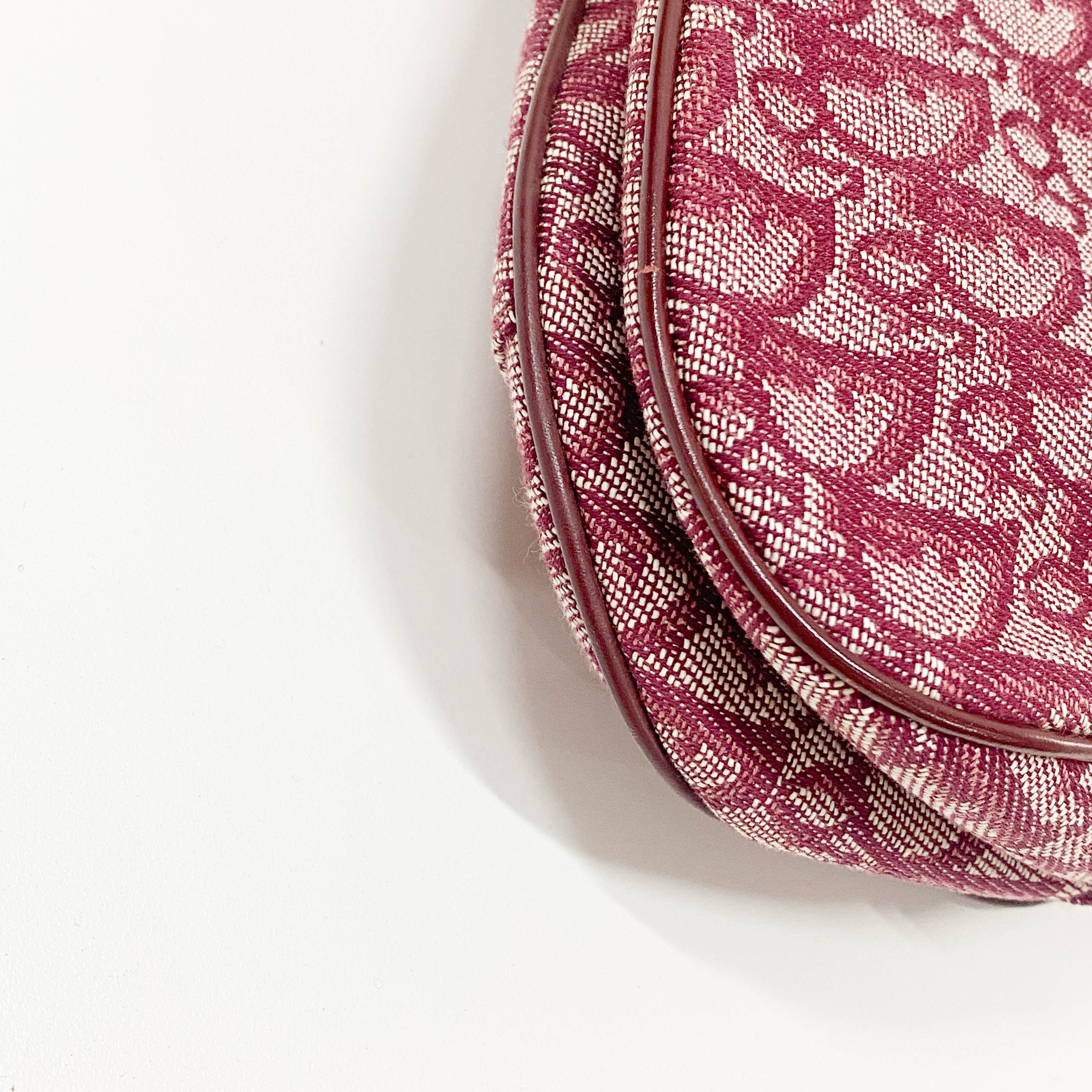 Double Saddle Trotter Red Jacquard Shoulder Bag