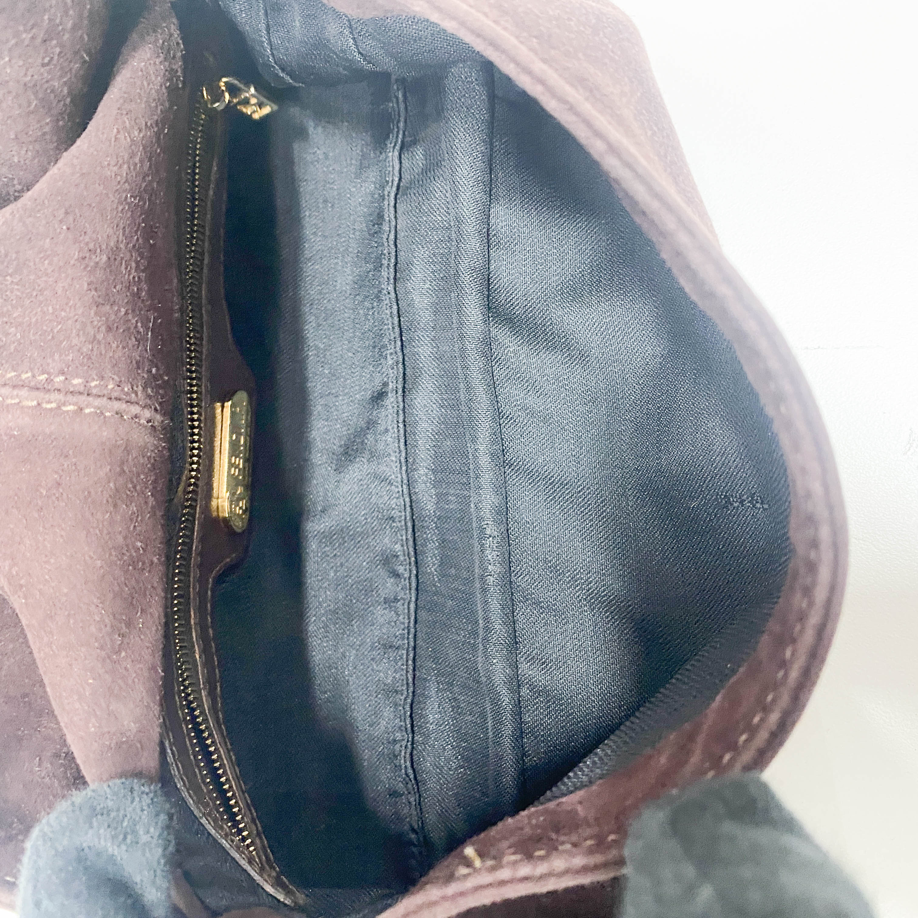 Baguette Brown Suede Shoulder Bag