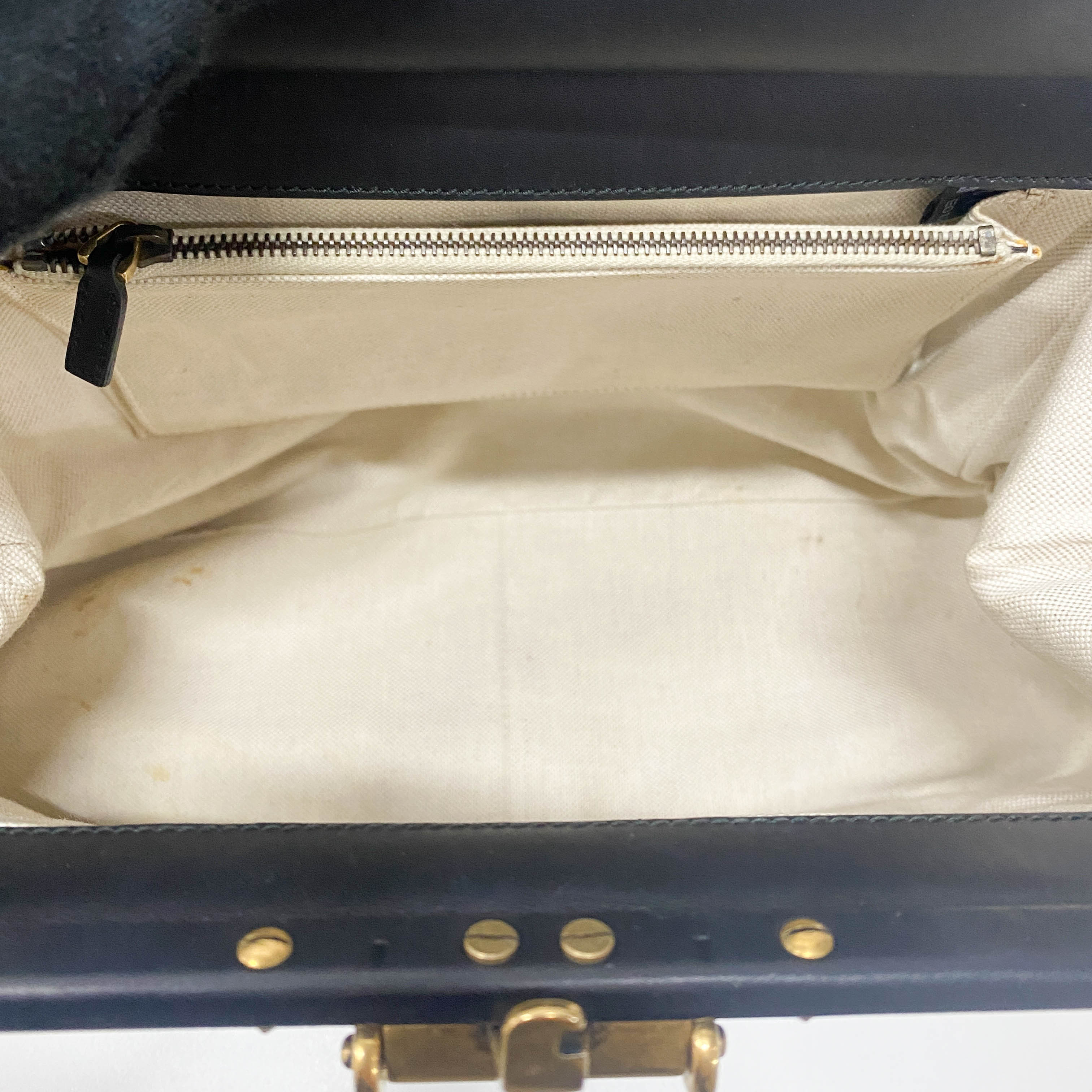 Vintage Black Suede Arabesque Hand Bag