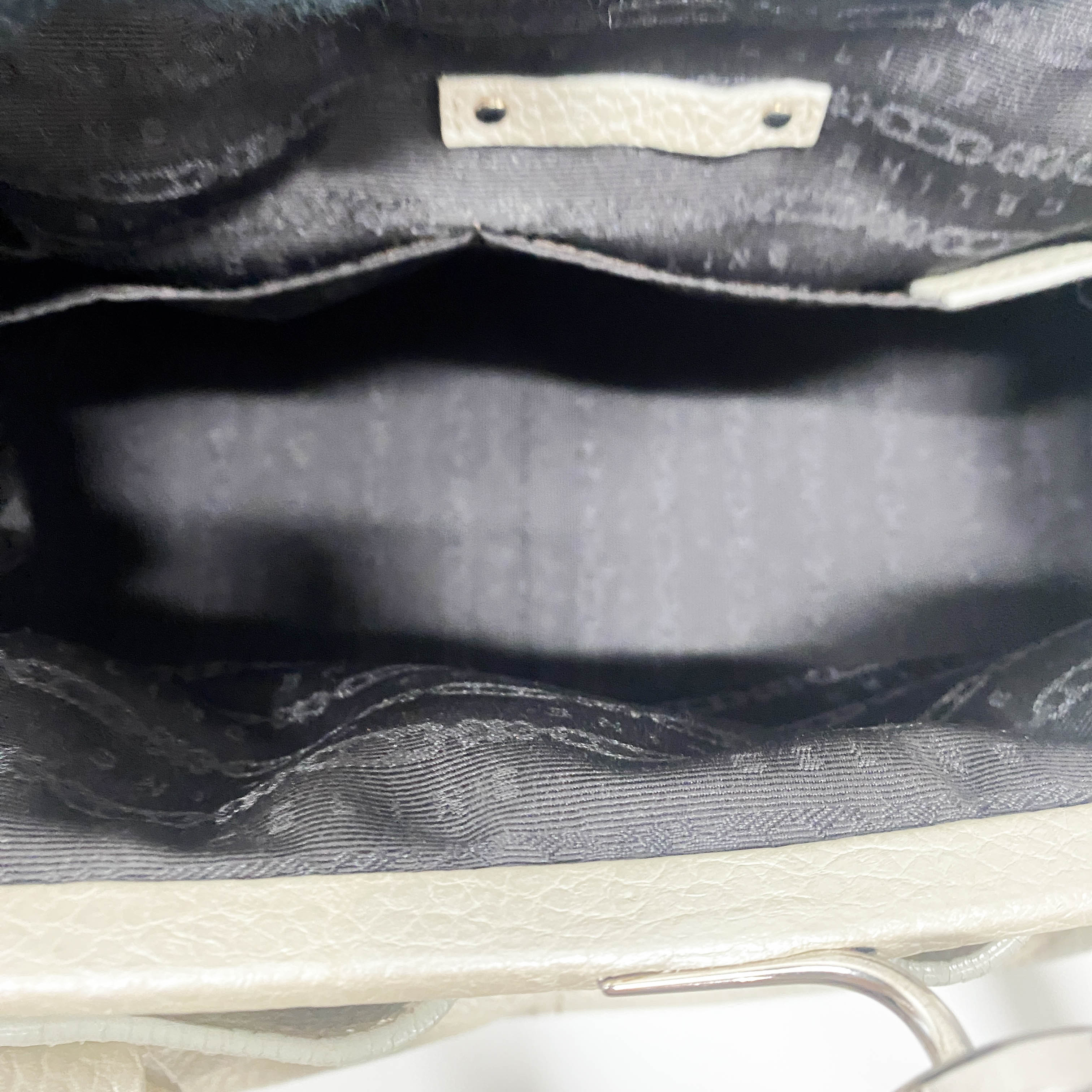 Silver Leather Clutch Shoulder Bag