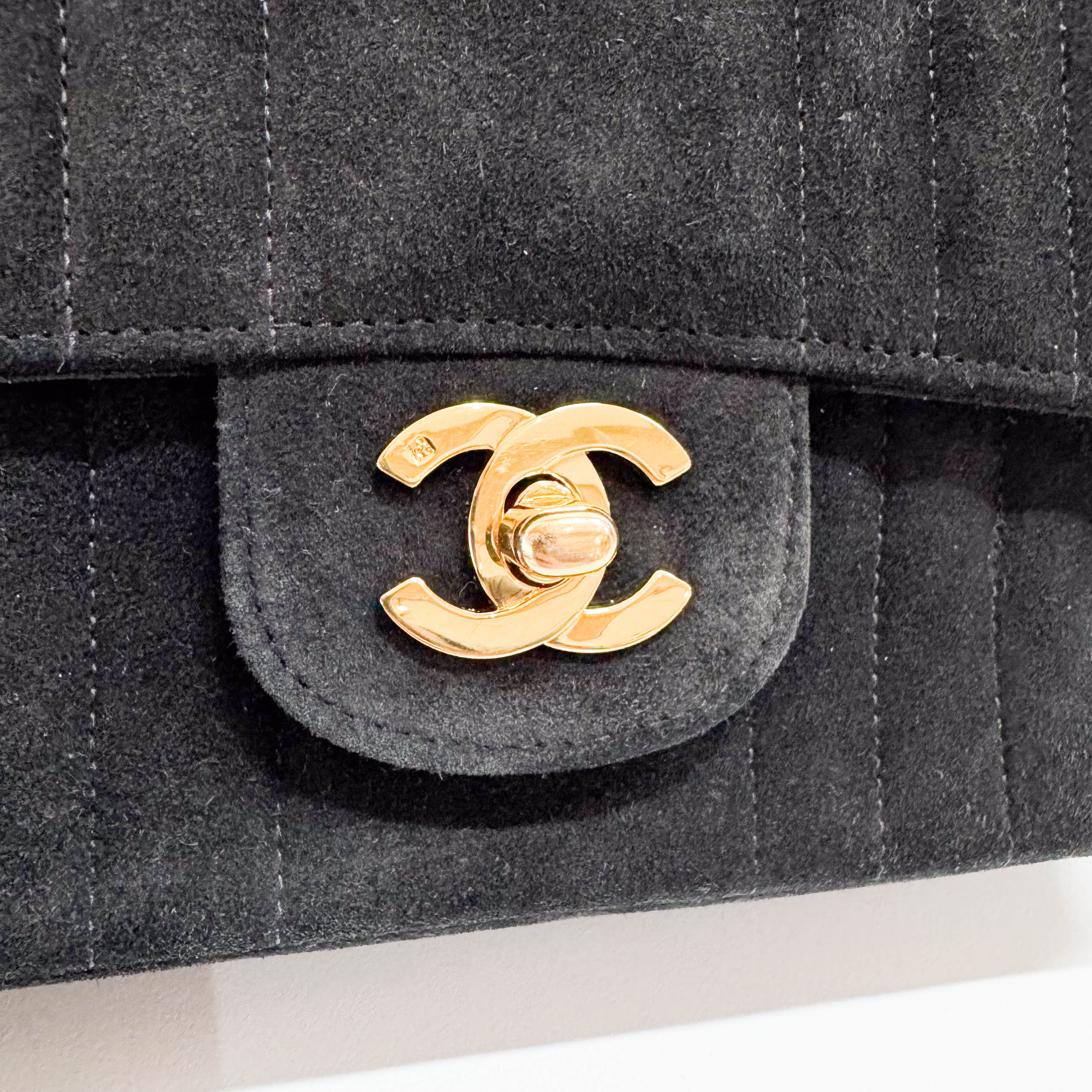 Mademoiselle Black Suede Crossbody Bag