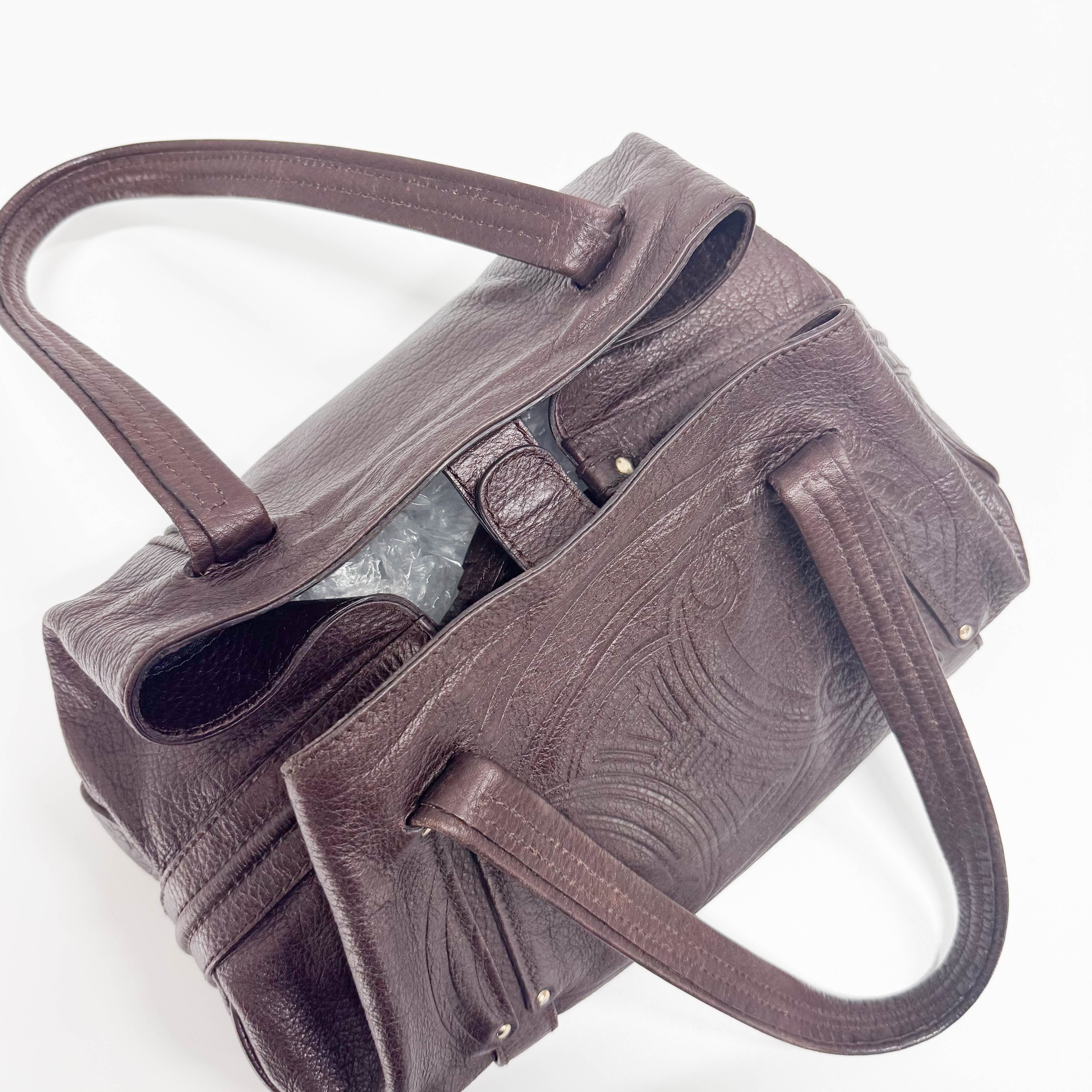 Triomphe Brown Leather Shoulder Bag