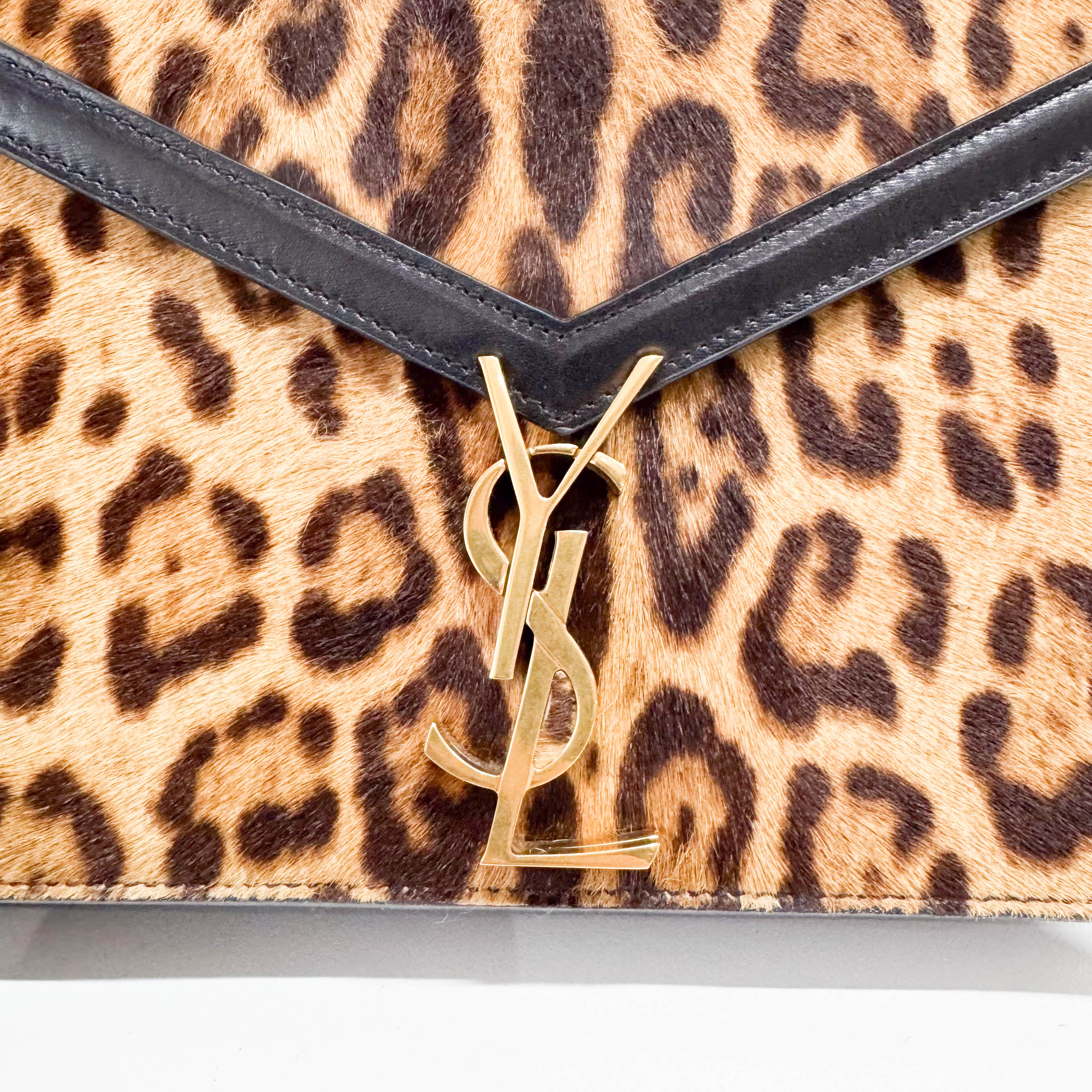 Cassandra Brown Jaguar Pony Hair Chain Shoulder Bag