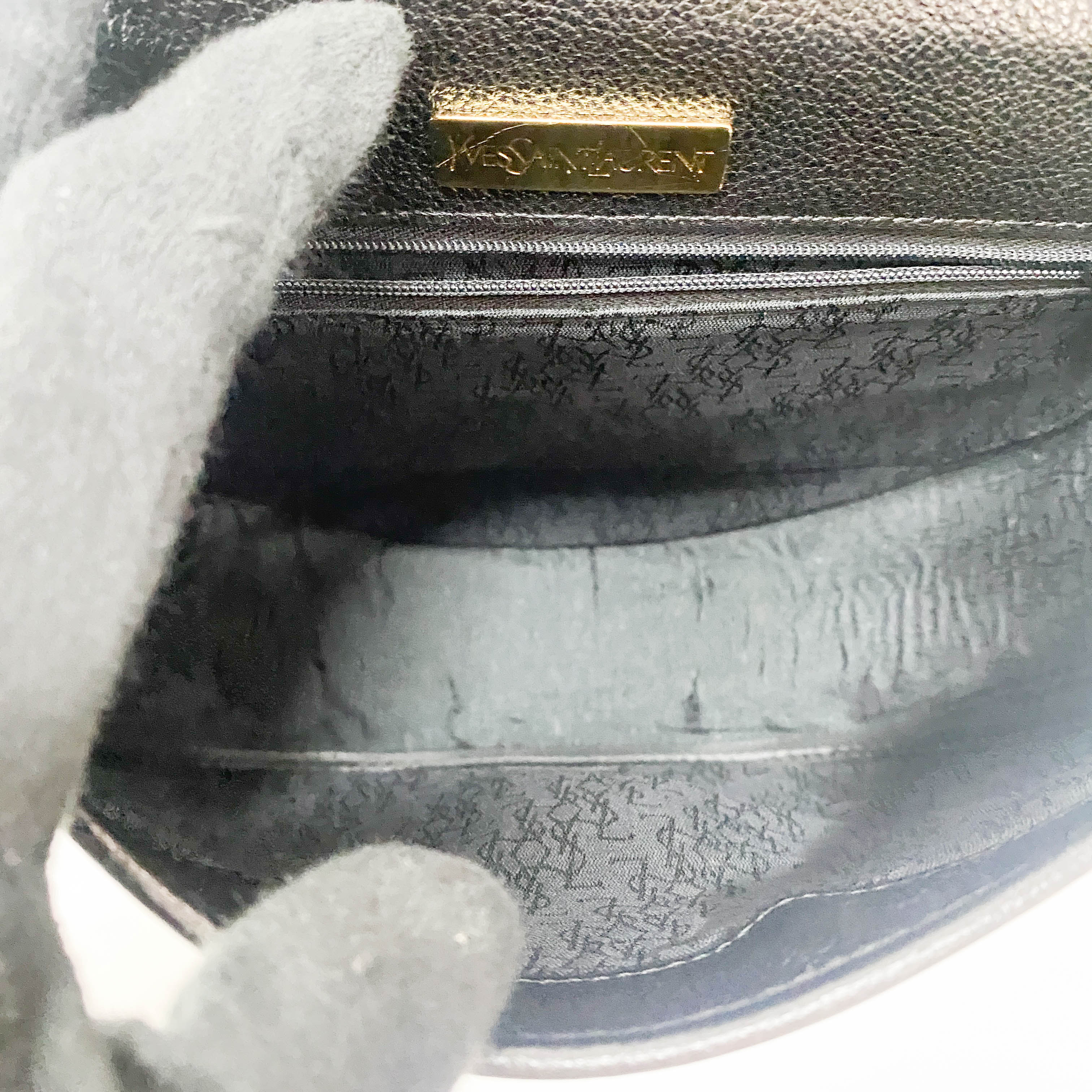 Black Grain Calfskin Leather Crossbody Bag