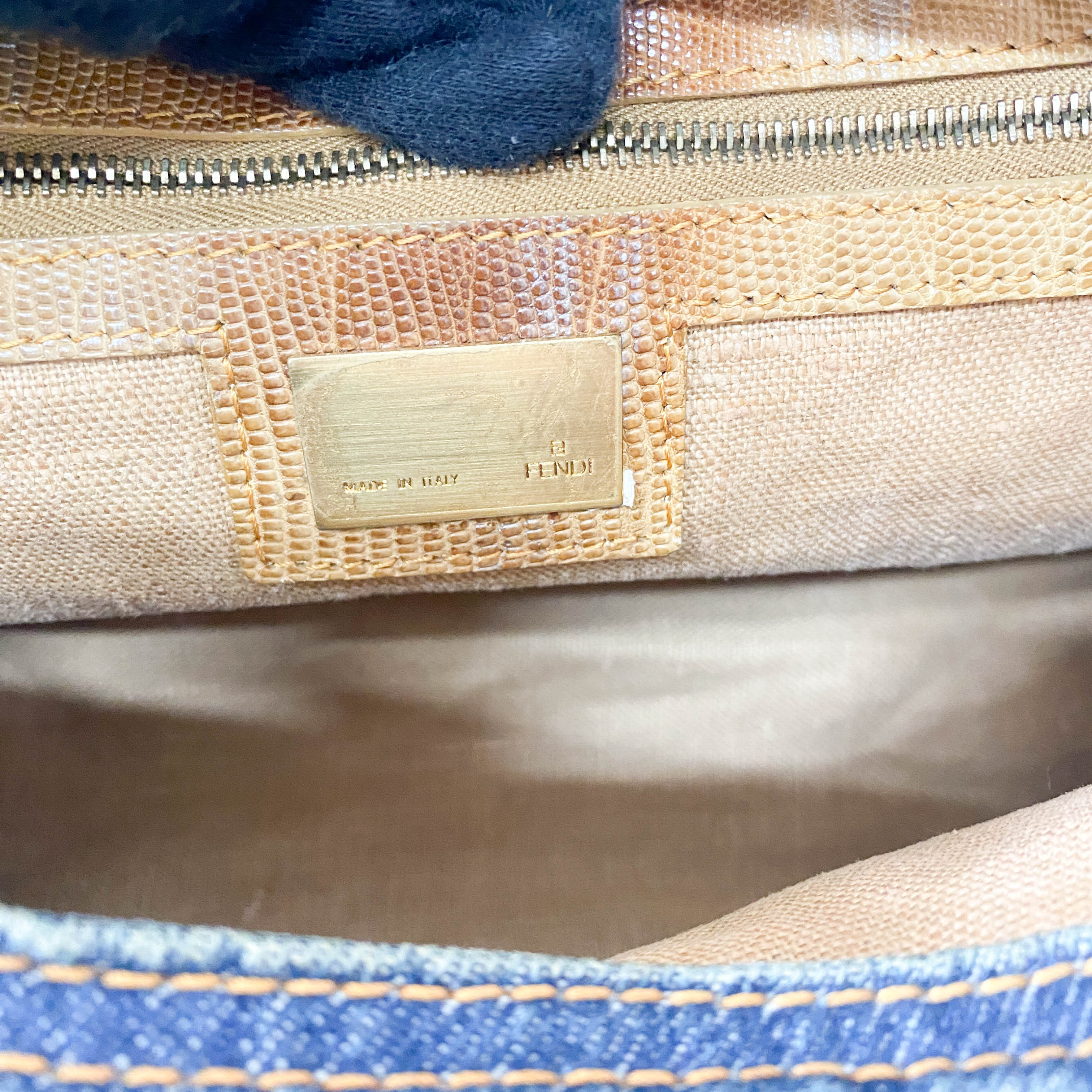 Mamma Baguette Blue Denim Shoulder Bag