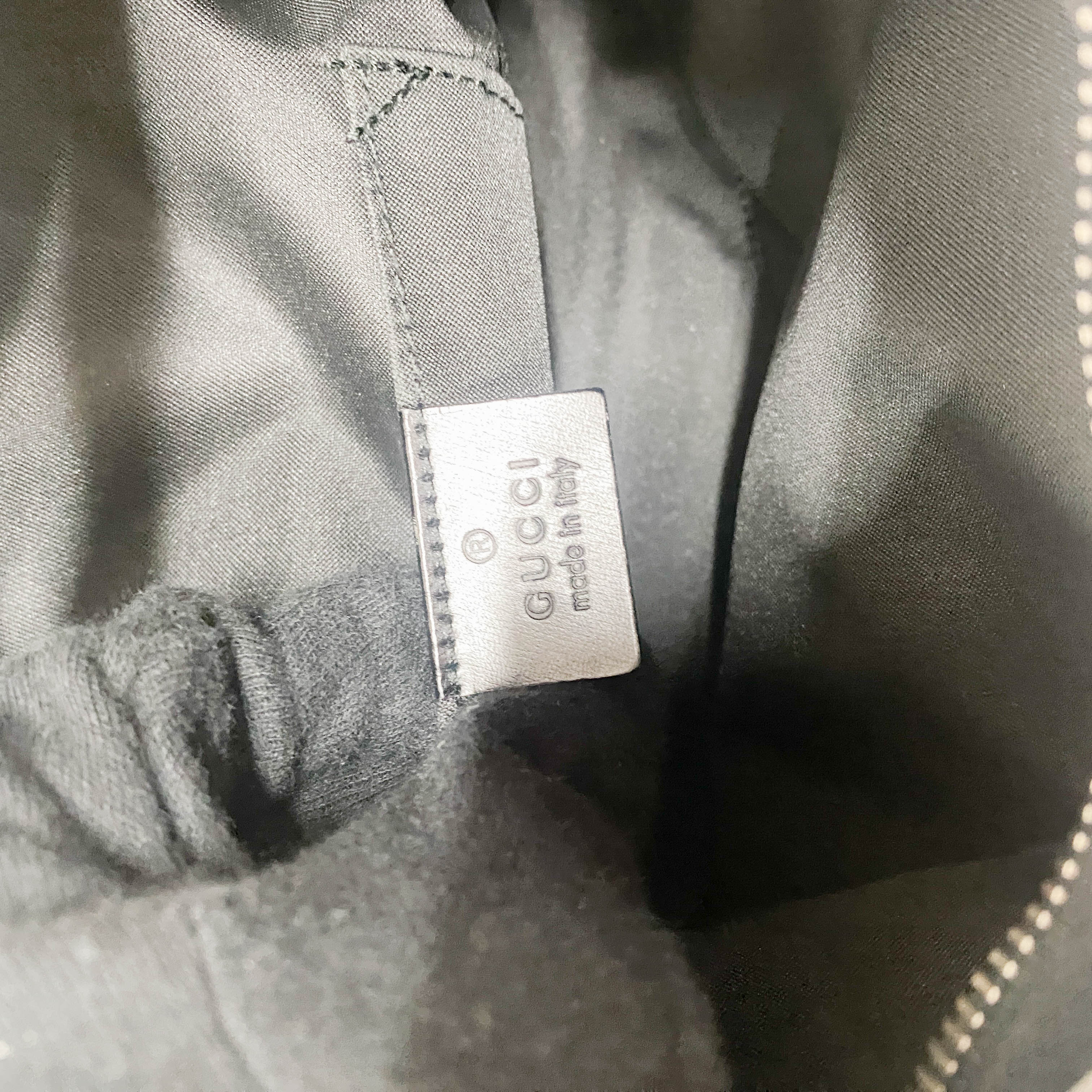 GG Canvas Black Suede Shoulder Bag