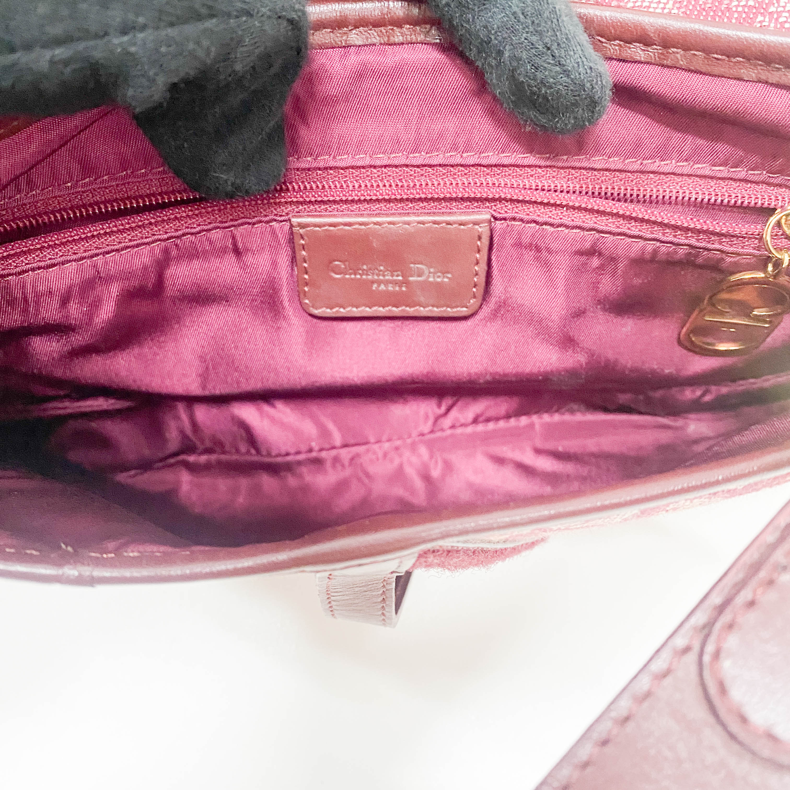 Double Saddle Trotter Red Jacquard Shoulder Bag