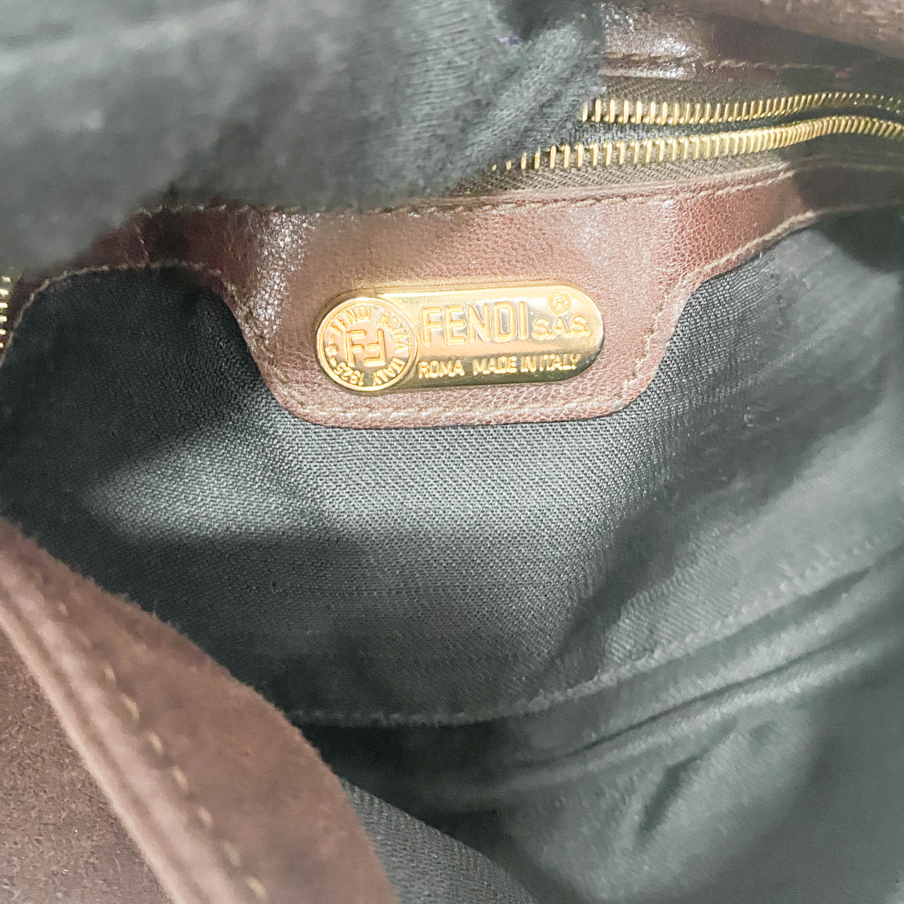 Baguette Brown Suede Shoulder Bag