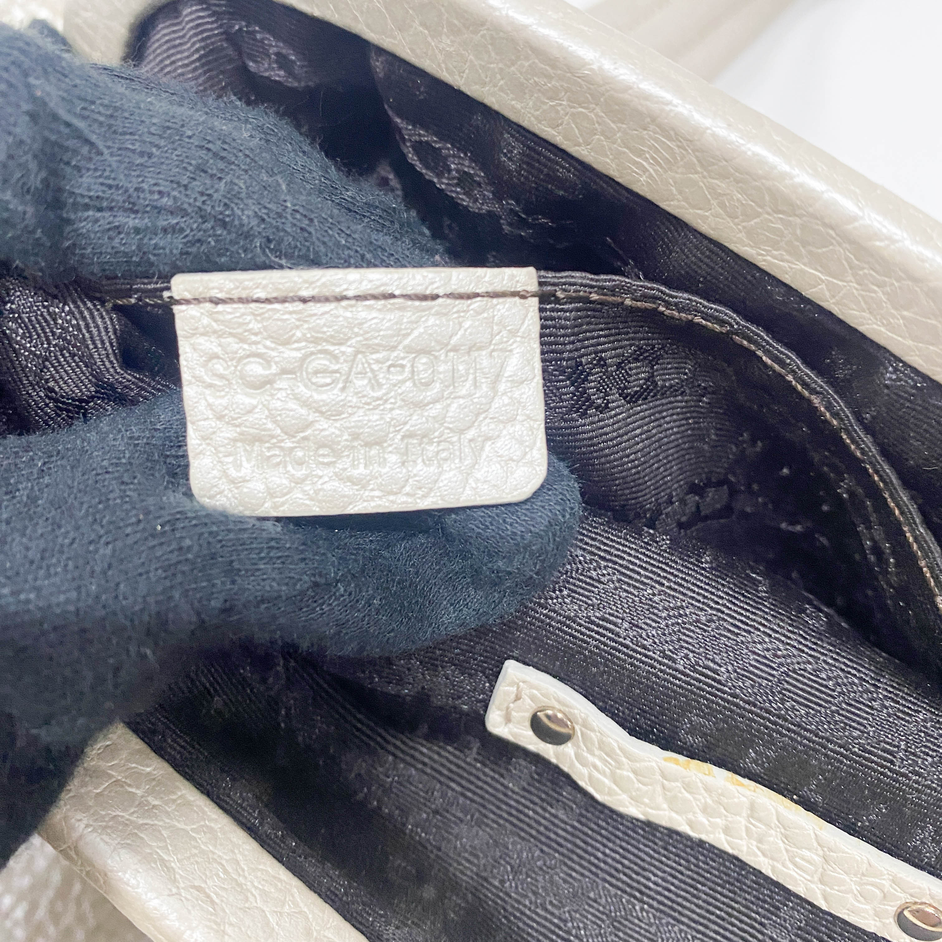 Silver Leather Clutch Shoulder Bag