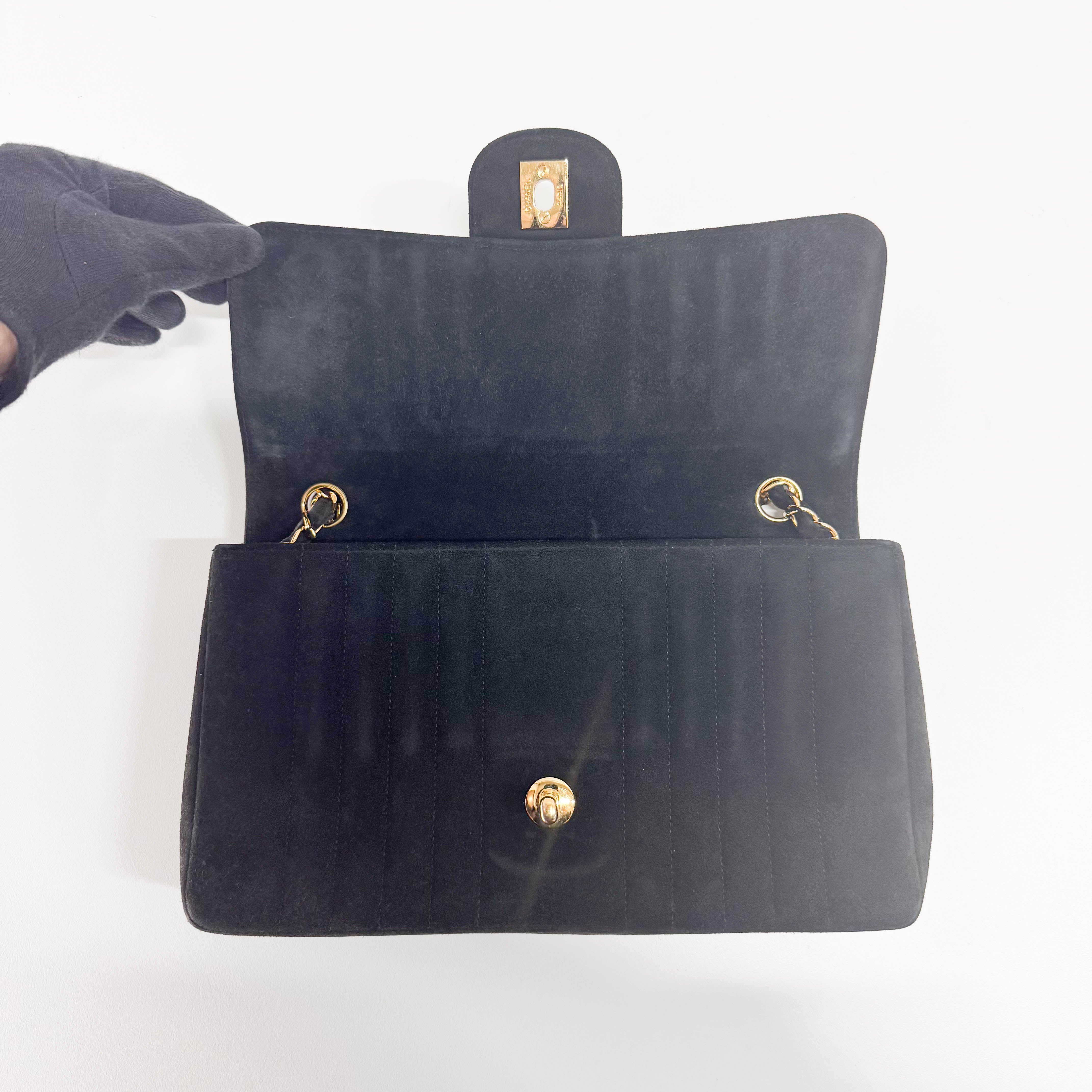 Mademoiselle Black Suede Crossbody Bag