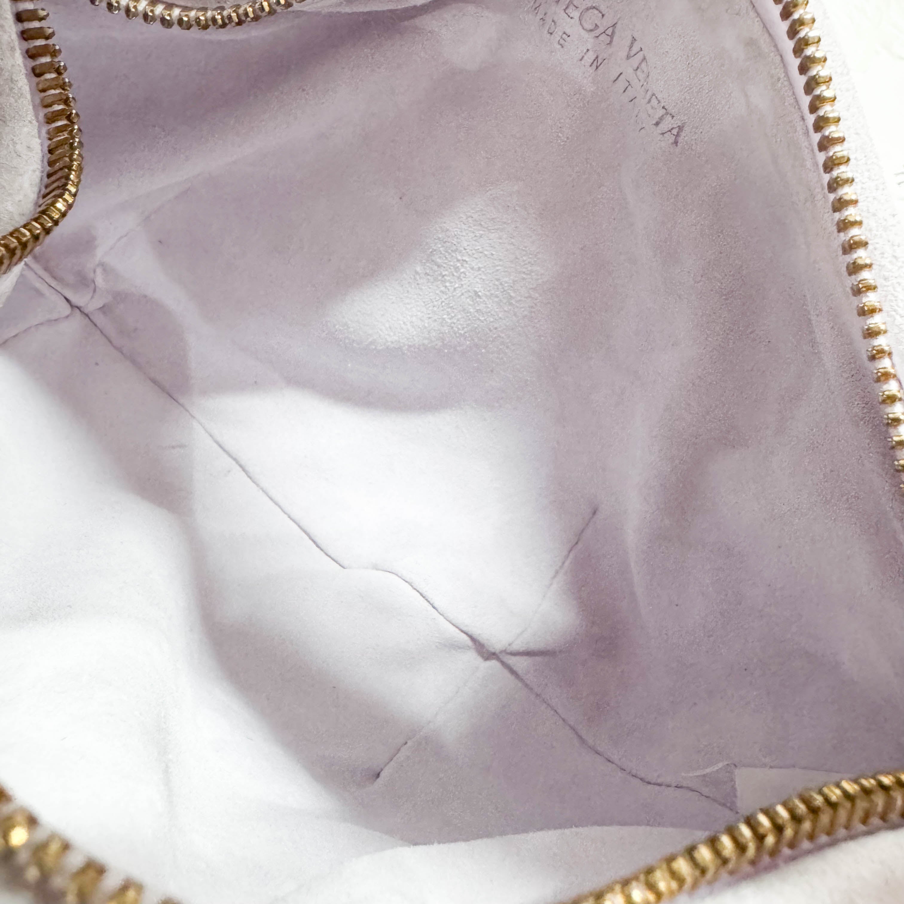 Small Intrecciato White Suede Handbag
