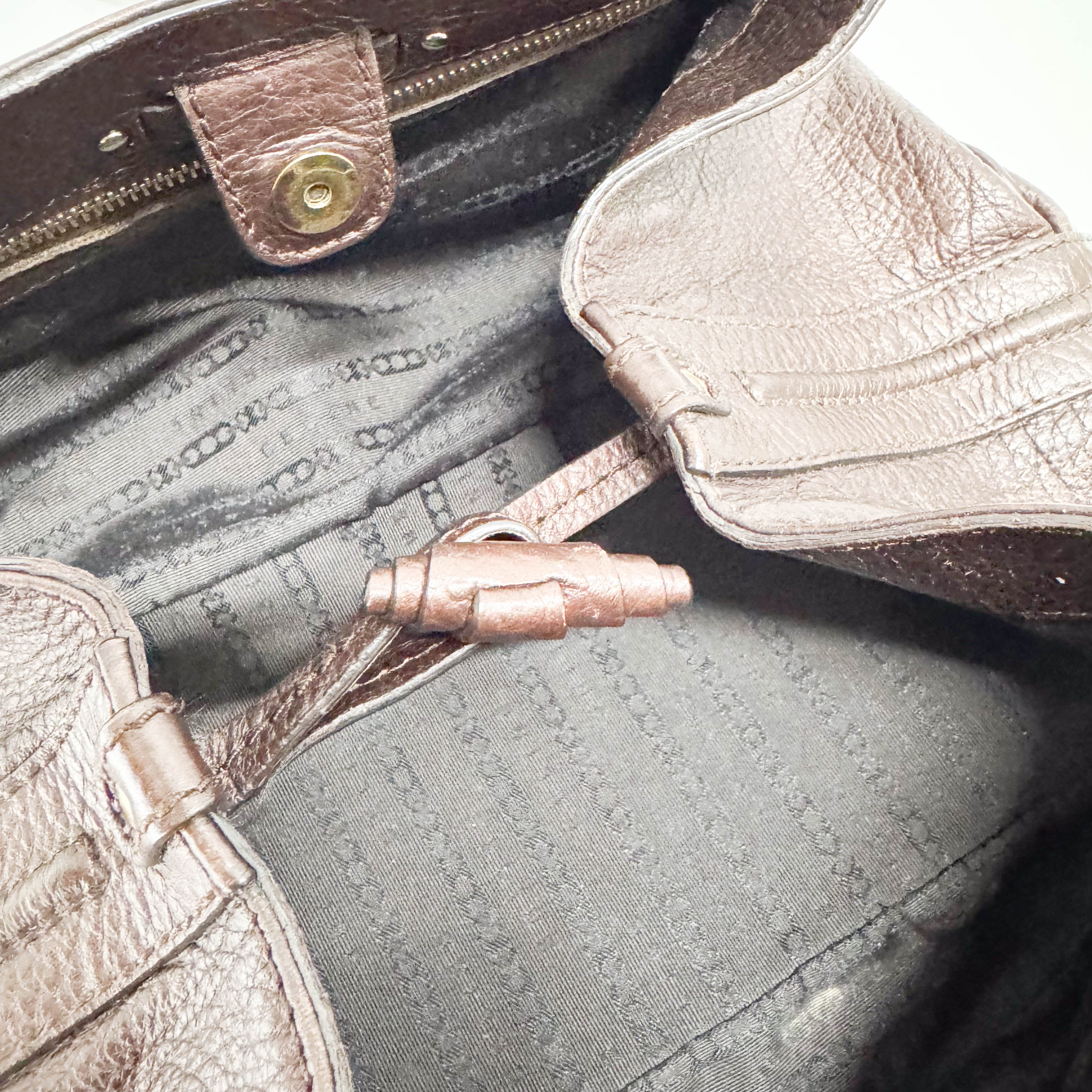 Triomphe Brown Leather Shoulder Bag