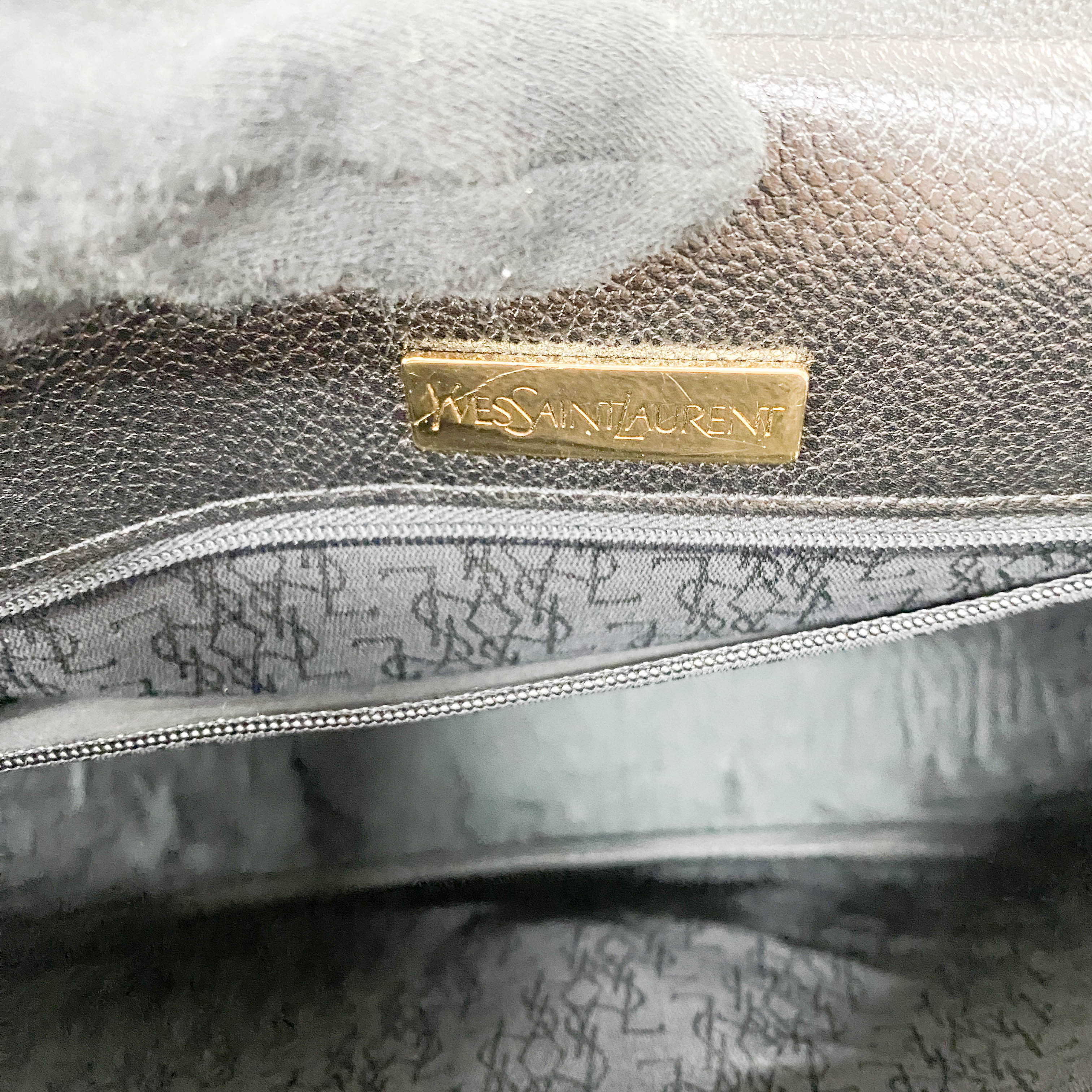 Black Grain Calfskin Leather Crossbody Bag