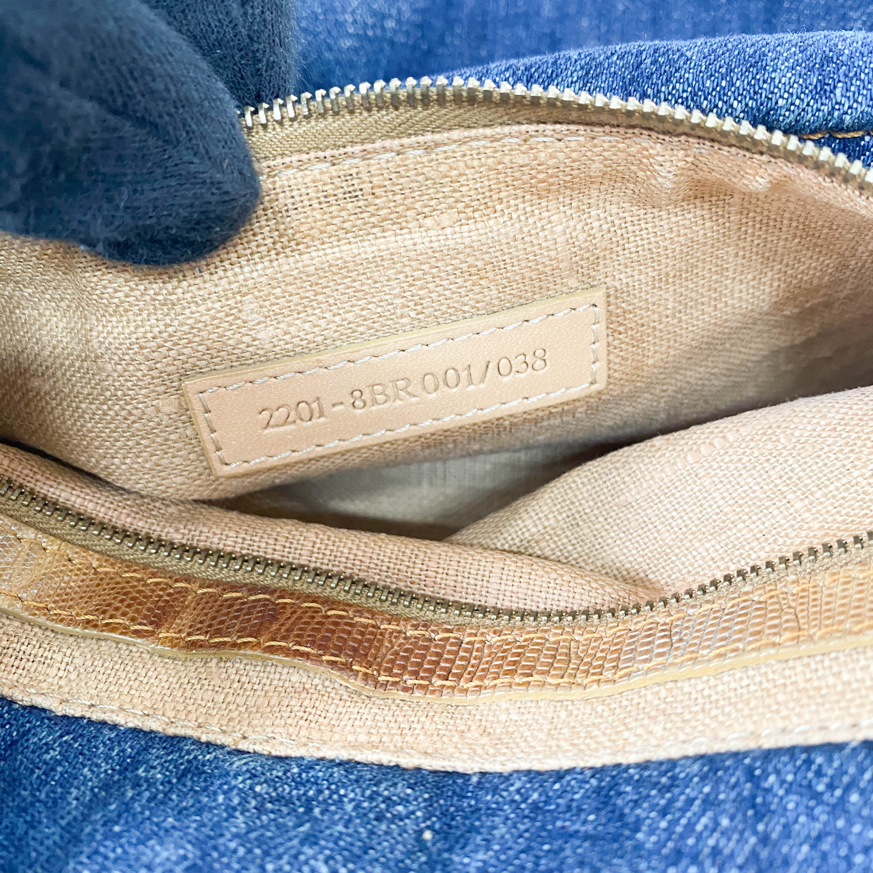 Mamma Baguette Blue Denim Shoulder Bag