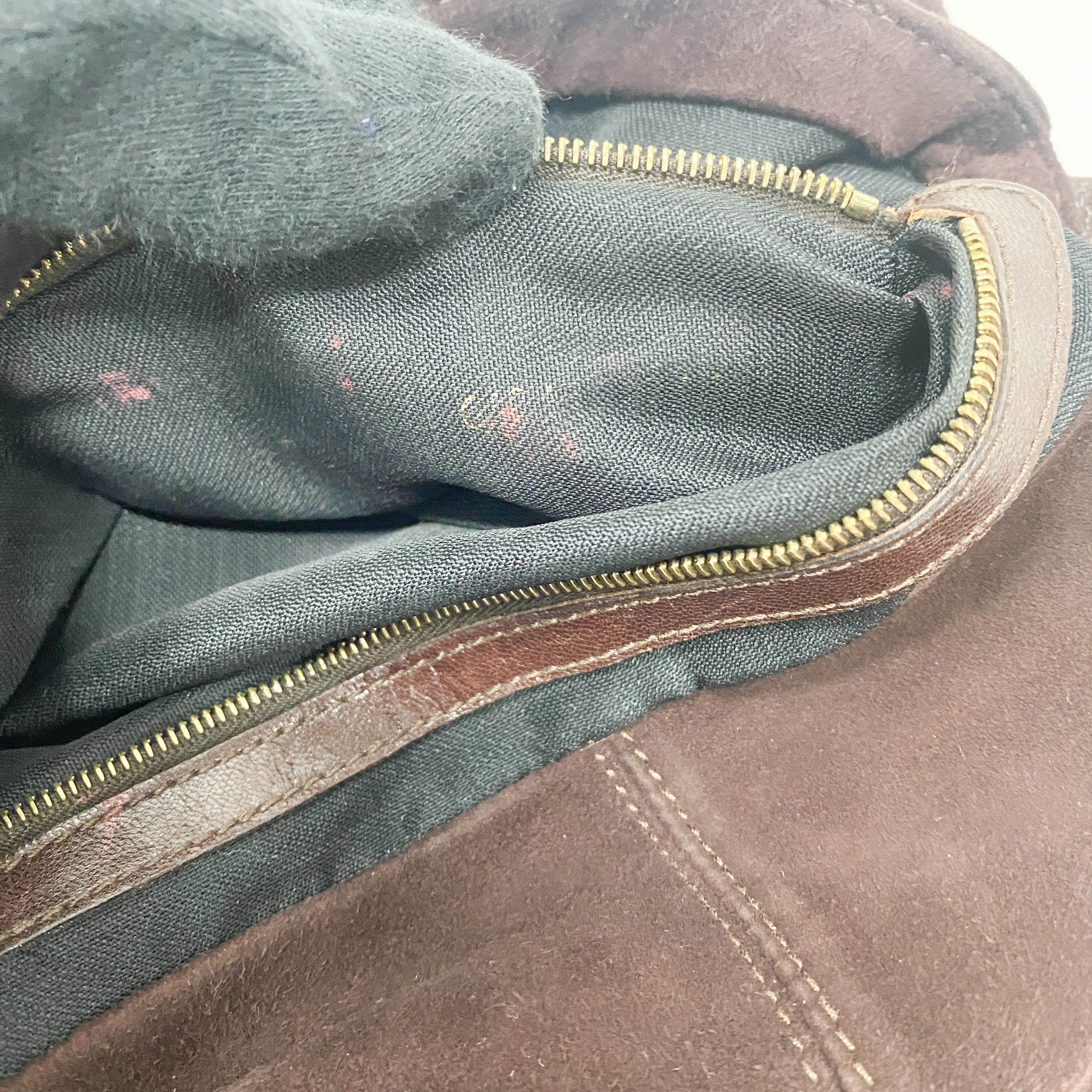 Baguette Brown Suede Shoulder Bag