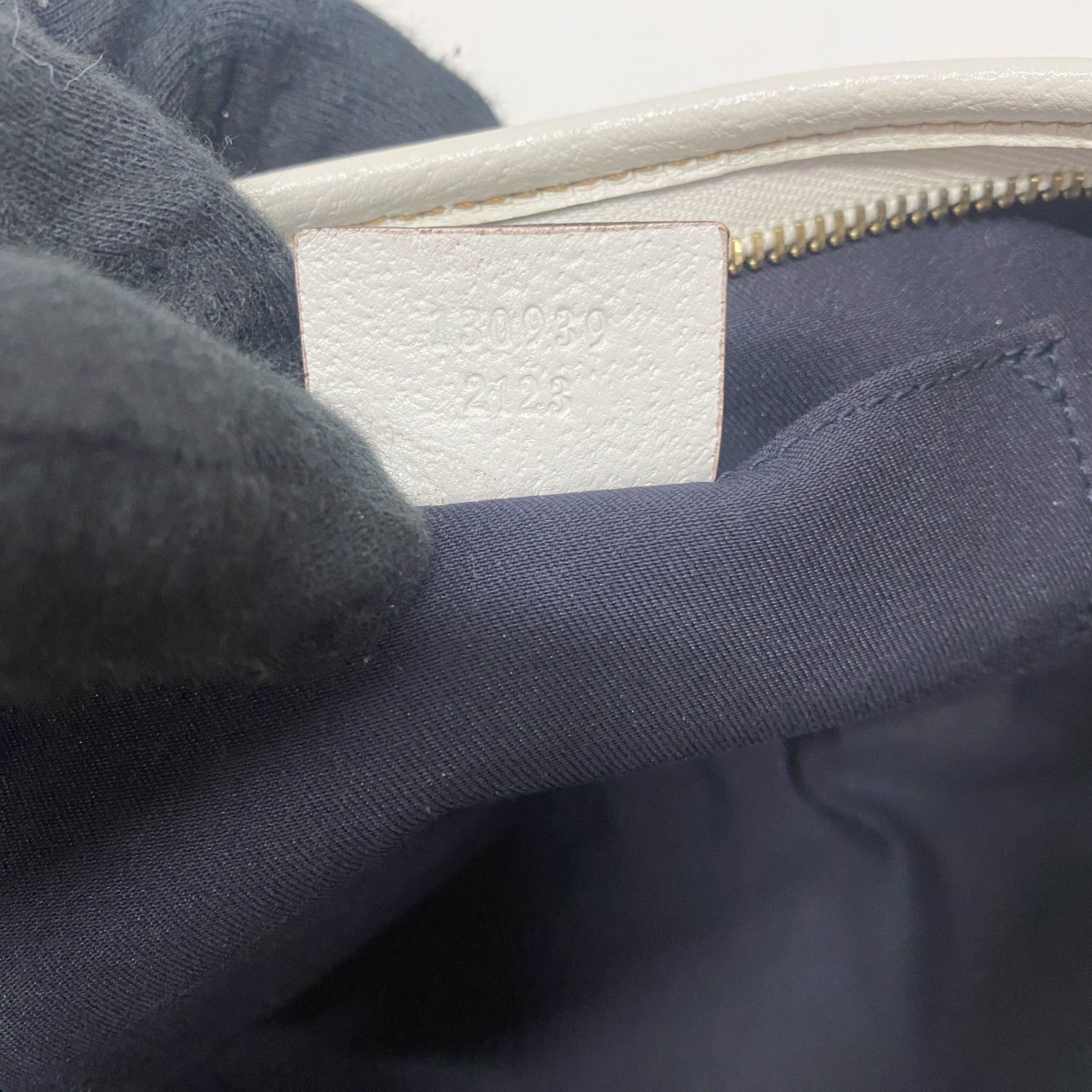 Abbey White Leather Shoulder Bag