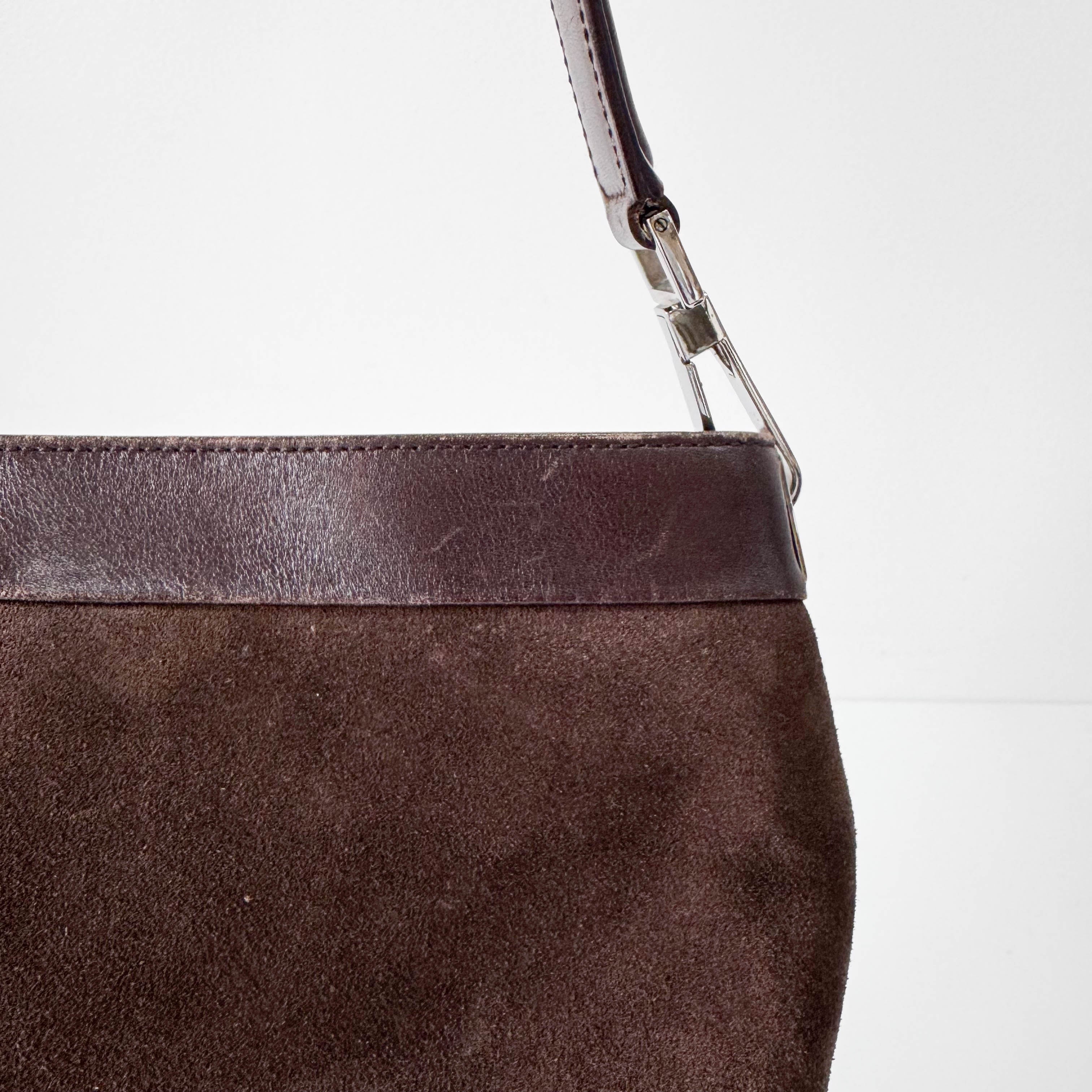 Brown Suede Shoulder Bag