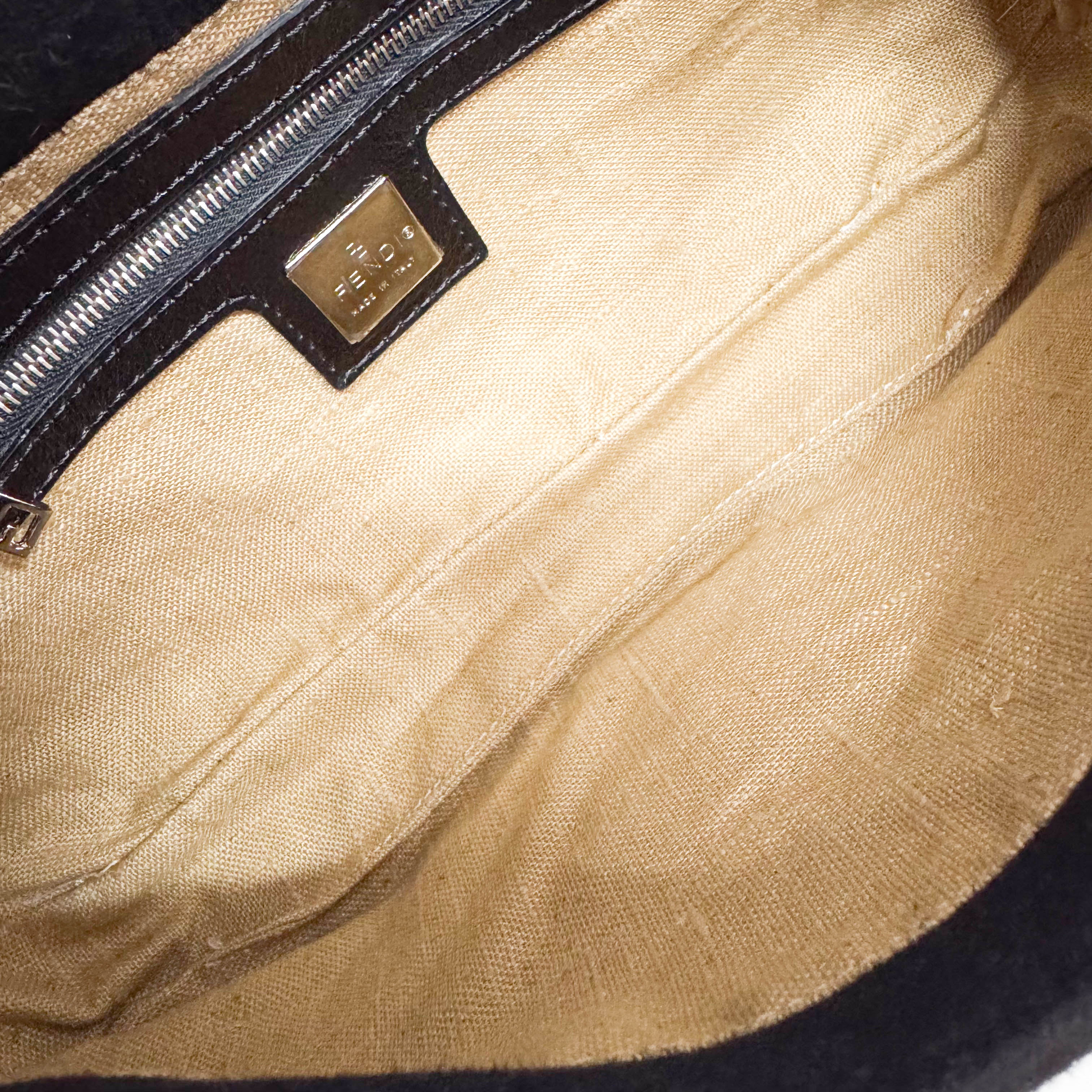 Baguette Black Suede Shoulder Bag