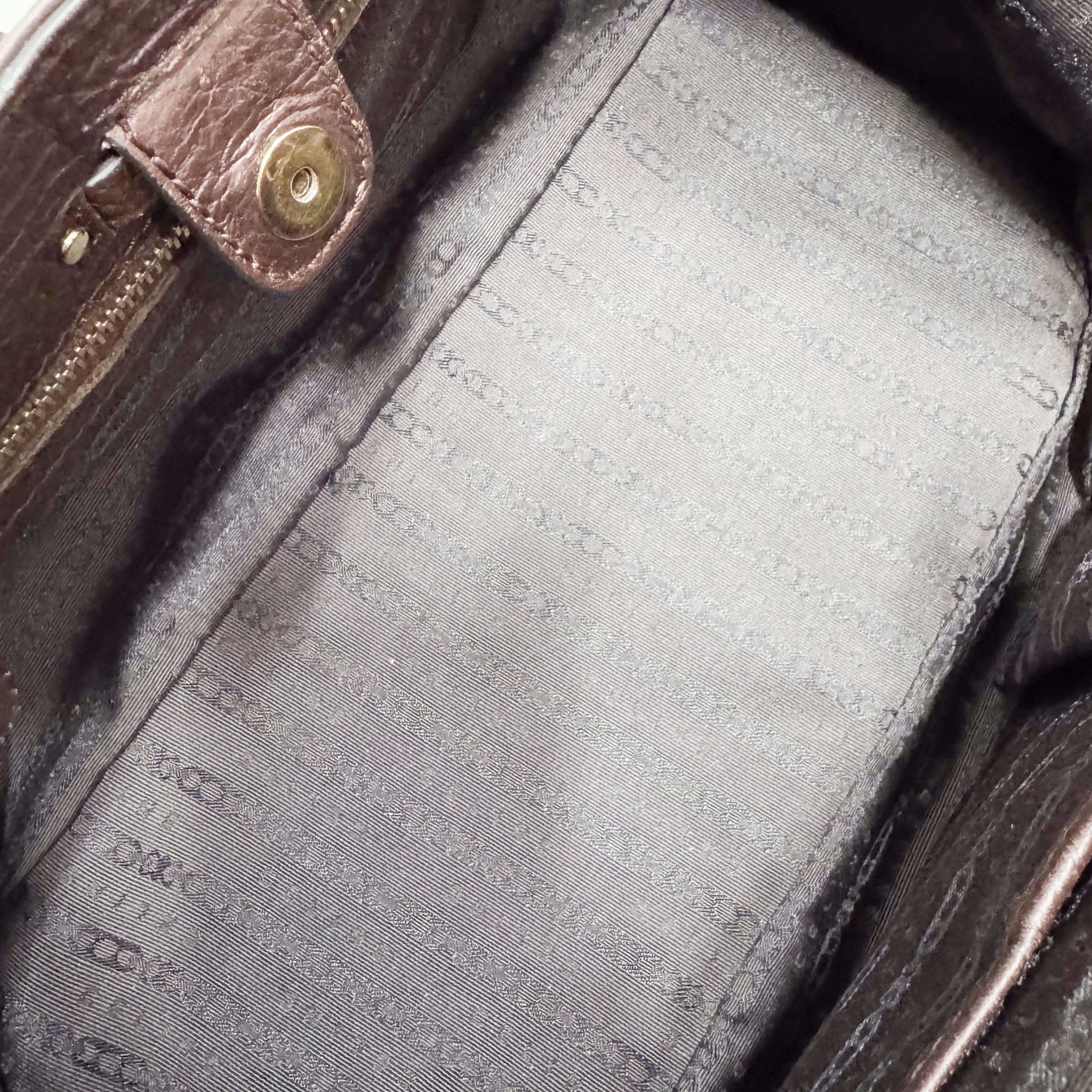 Triomphe Brown Leather Shoulder Bag