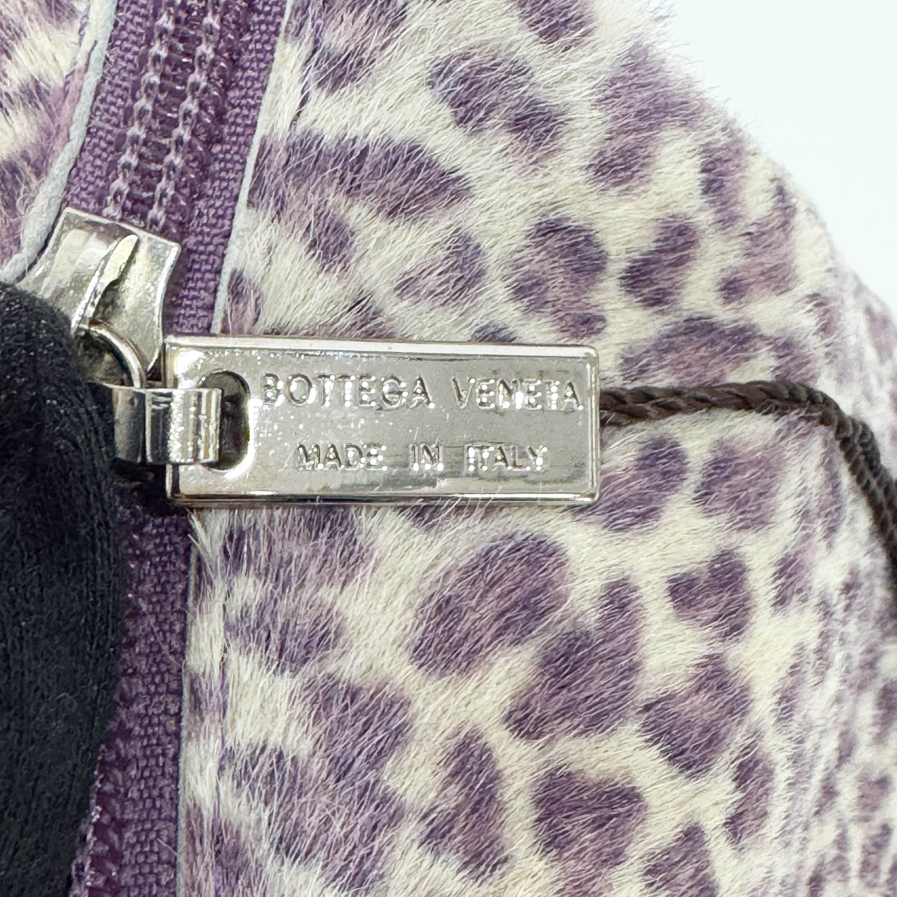 Vintage Purple Cheetah Small Print Pony Hair Hand Bag