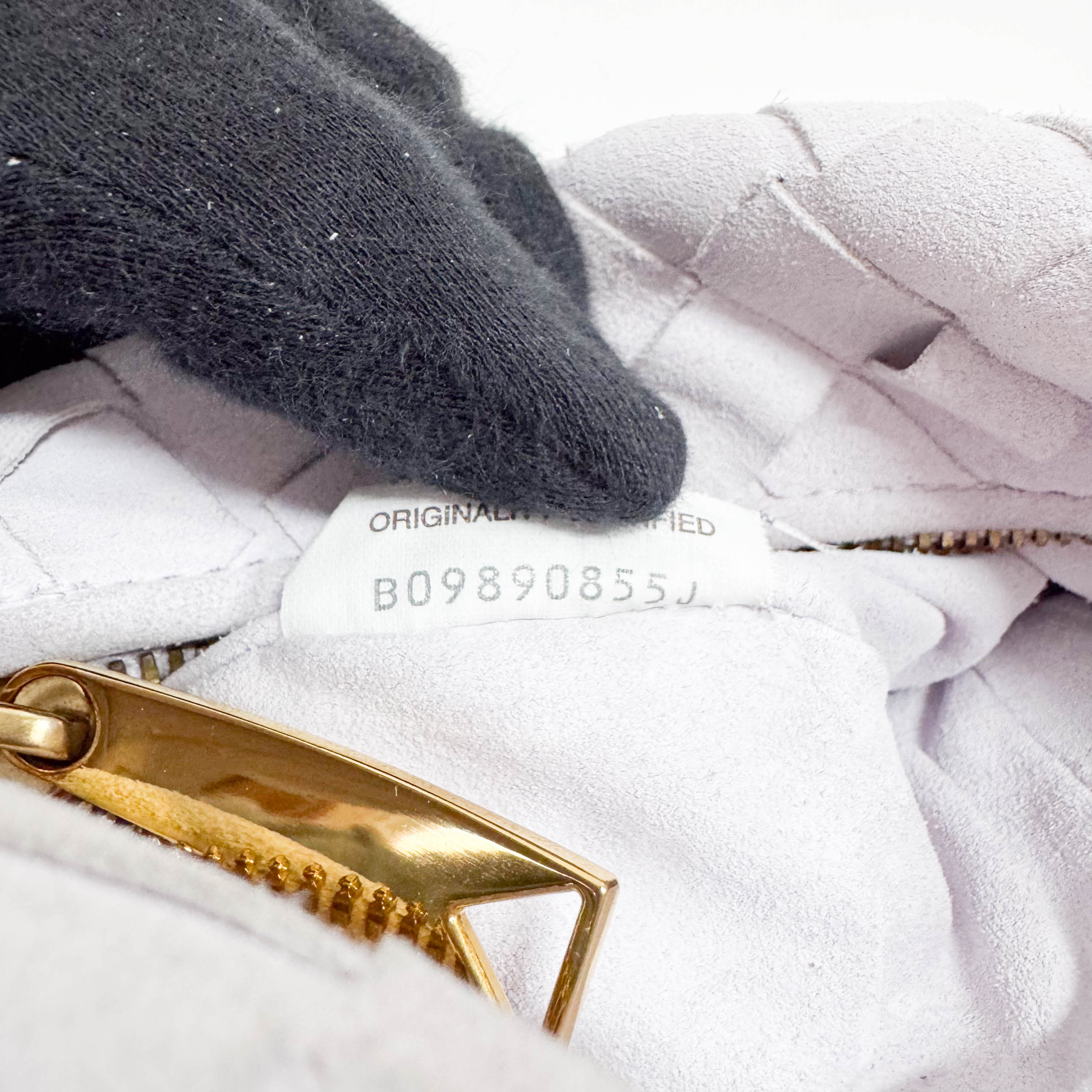 Small Intrecciato White Suede Handbag