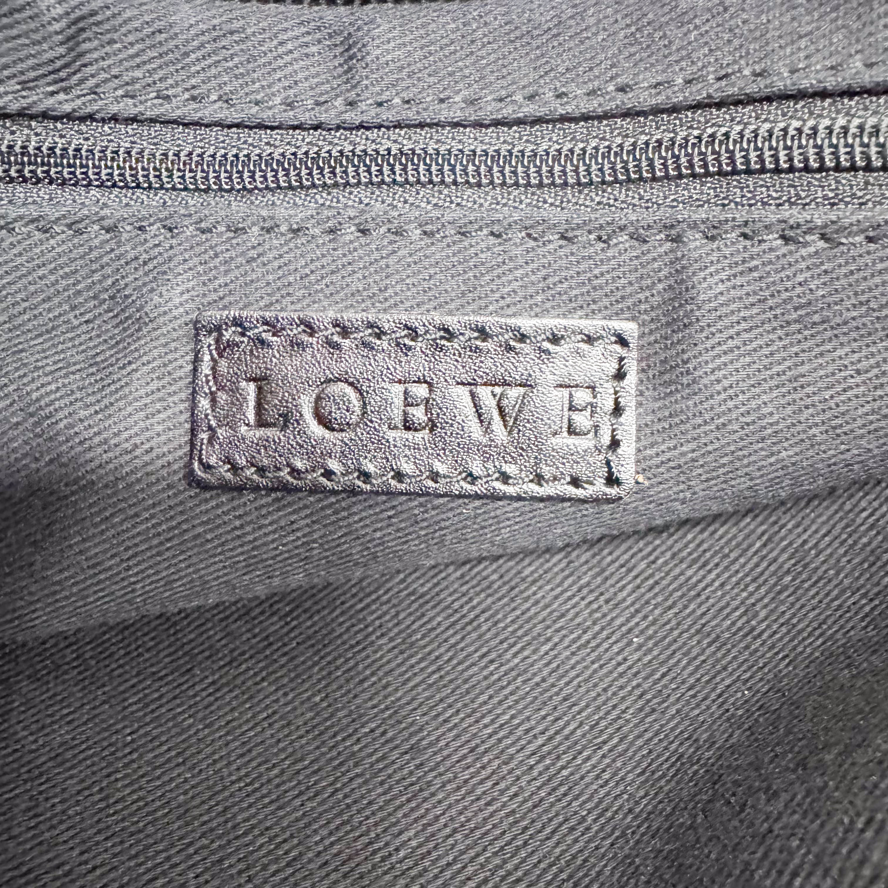 Anagram Black Canvas Small Shoulder Bag