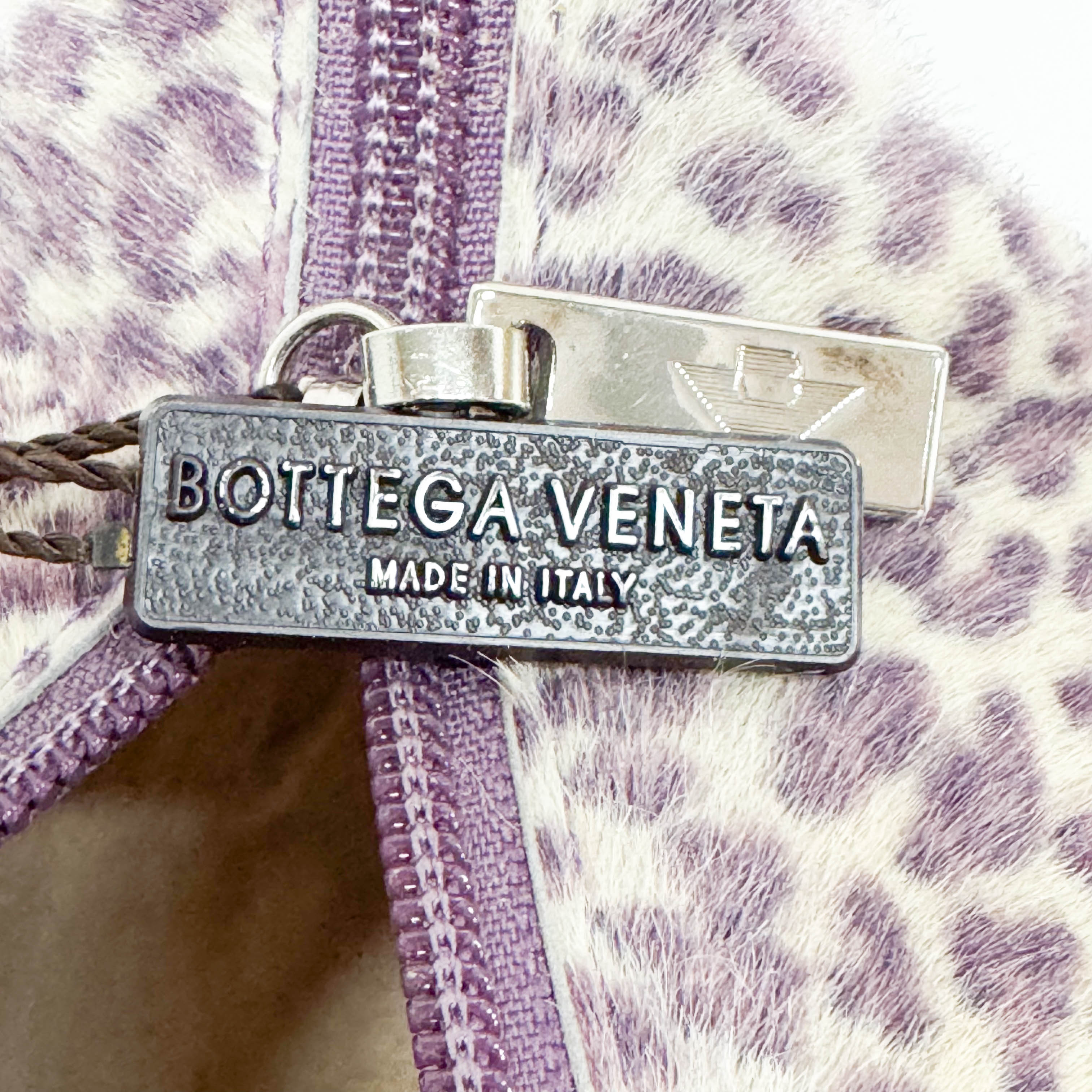 Vintage Purple Cheetah Small Print Pony Hair Hand Bag