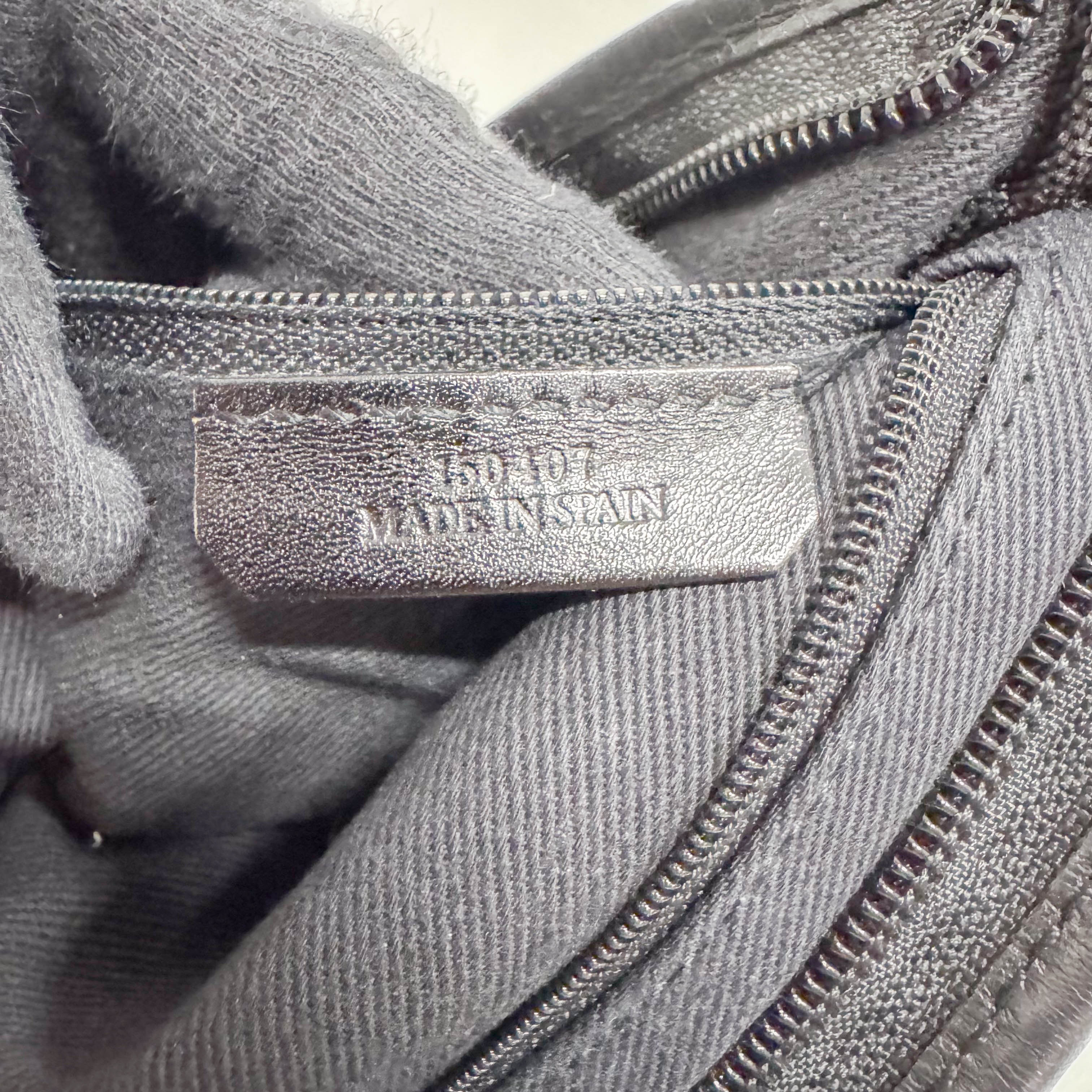 Anagram Black Canvas Small Shoulder Bag