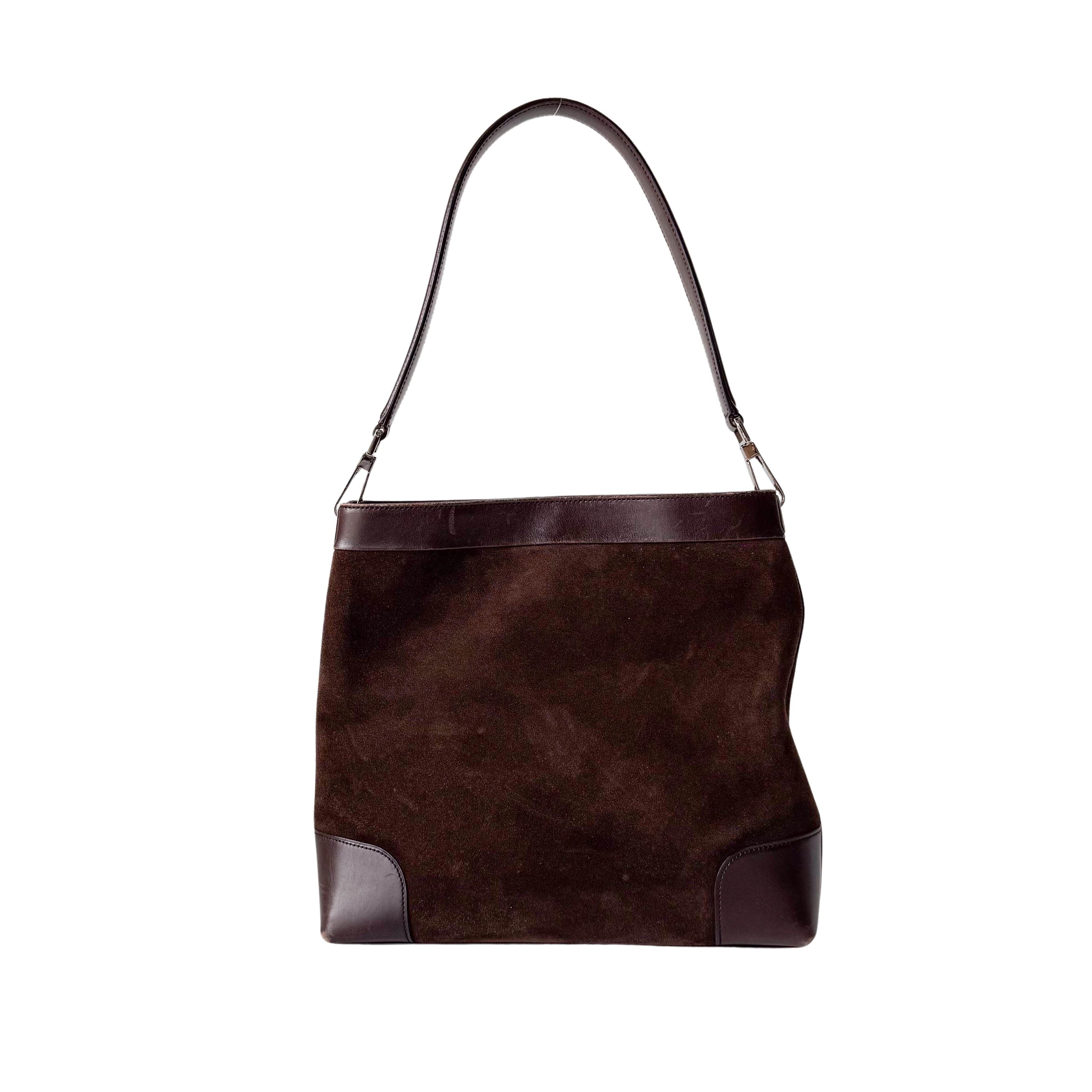 Brown Suede Shoulder Bag