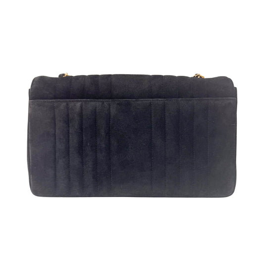 Mademoiselle Black Suede Crossbody Bag