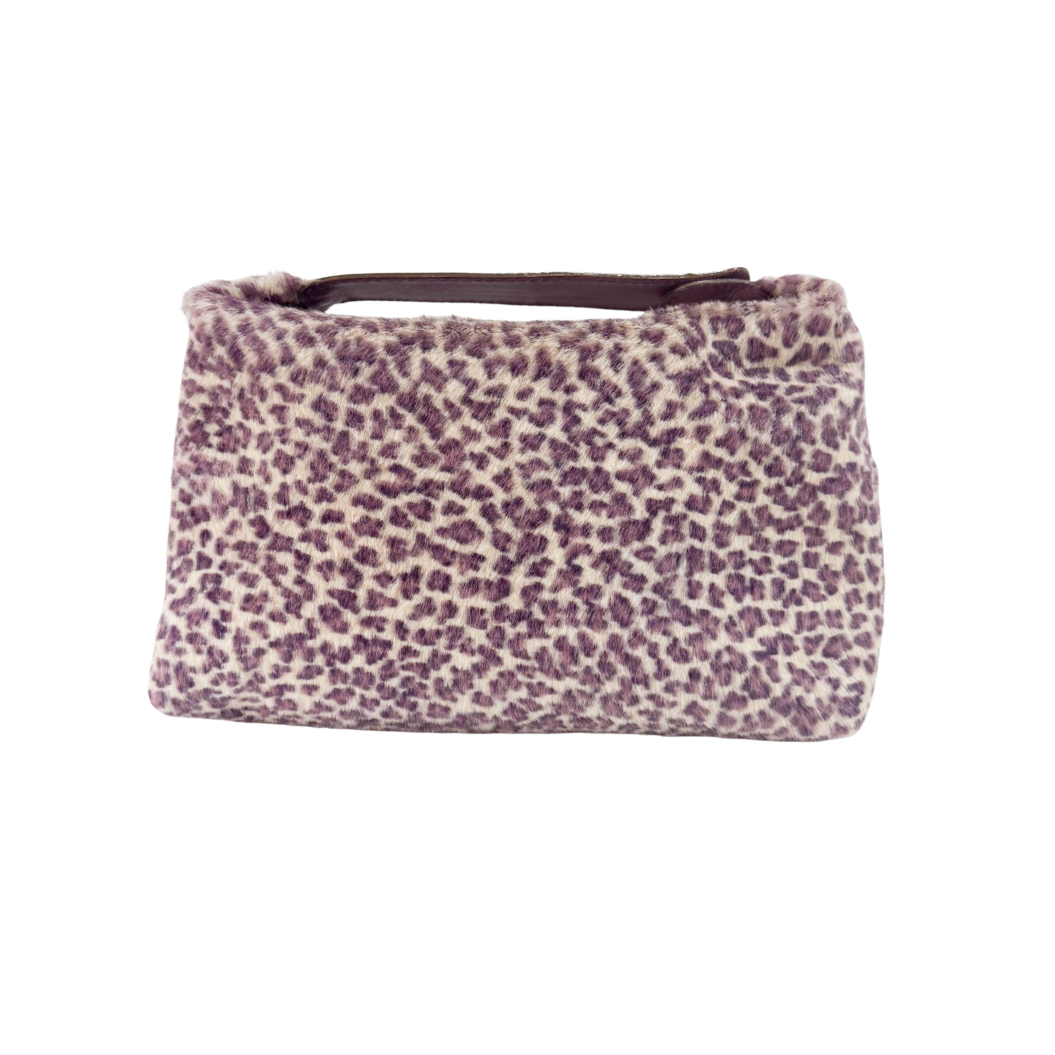 Vintage Purple Cheetah Small Print Pony Hair Hand Bag