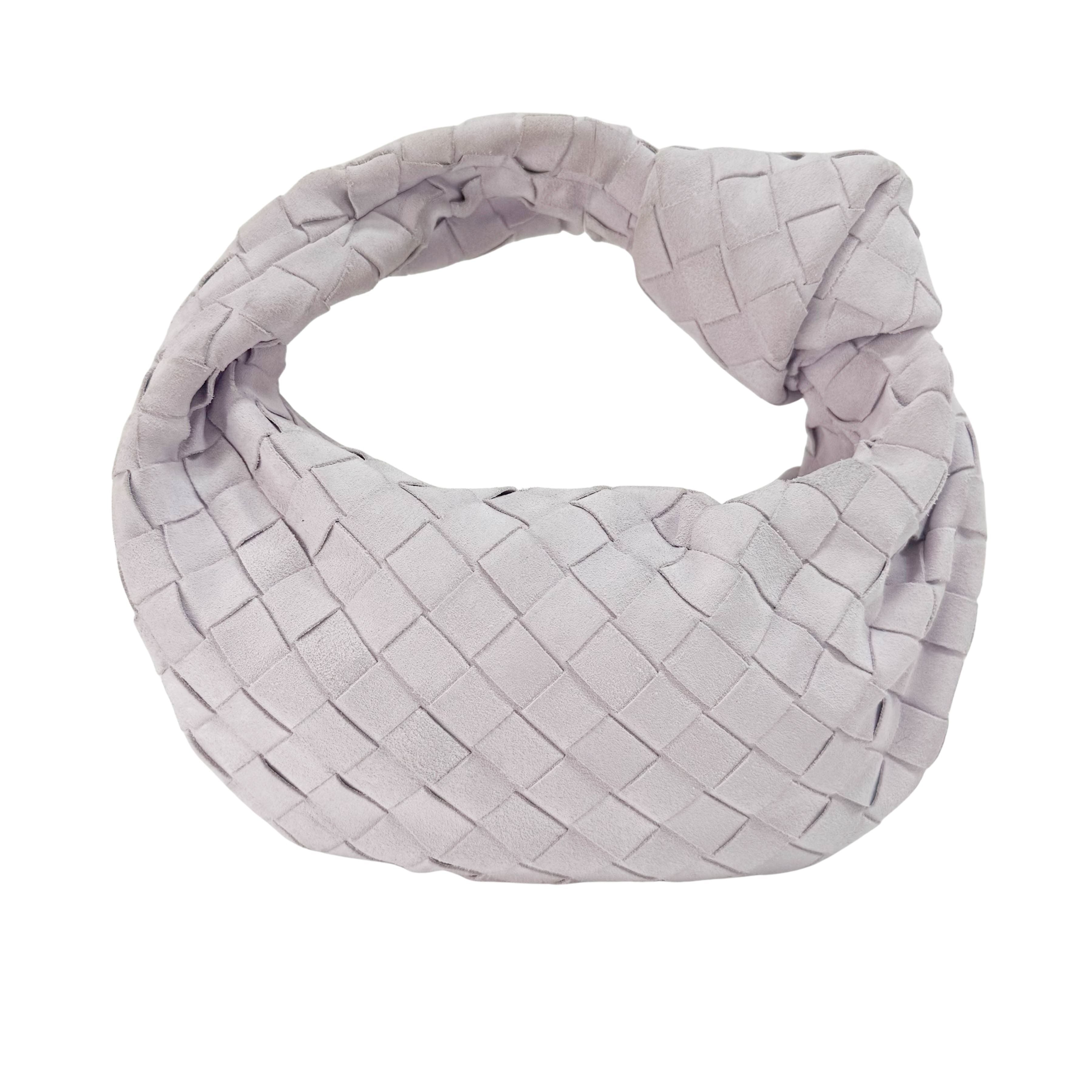 Small Intrecciato White Suede Handbag