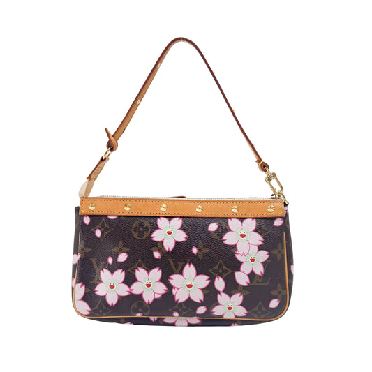 Monogram x Takashi Murakami Brown Coated Canvas Pochette Accessory