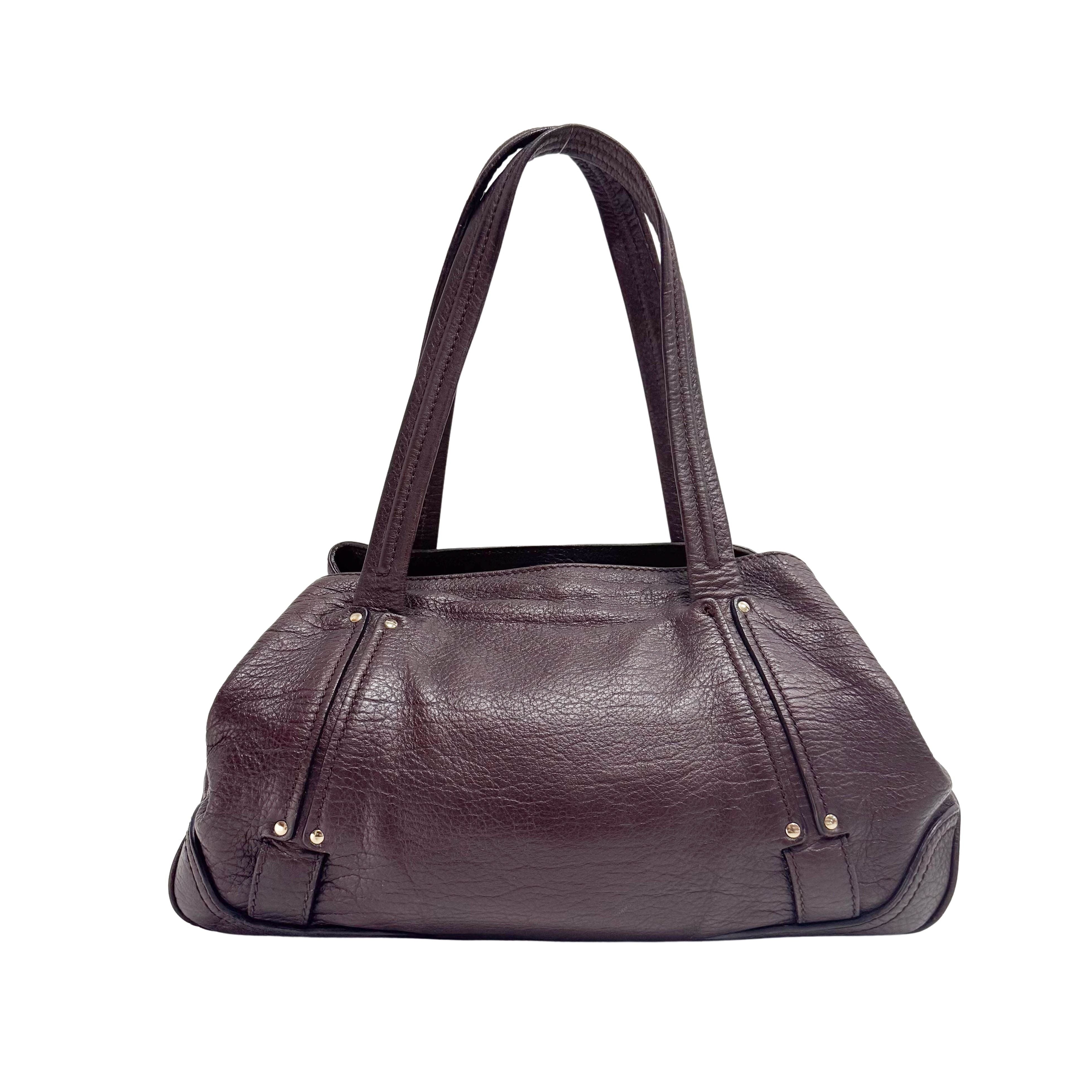 Triomphe Brown Leather Shoulder Bag