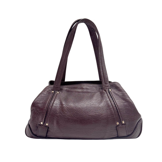 Triomphe Brown Leather Shoulder Bag