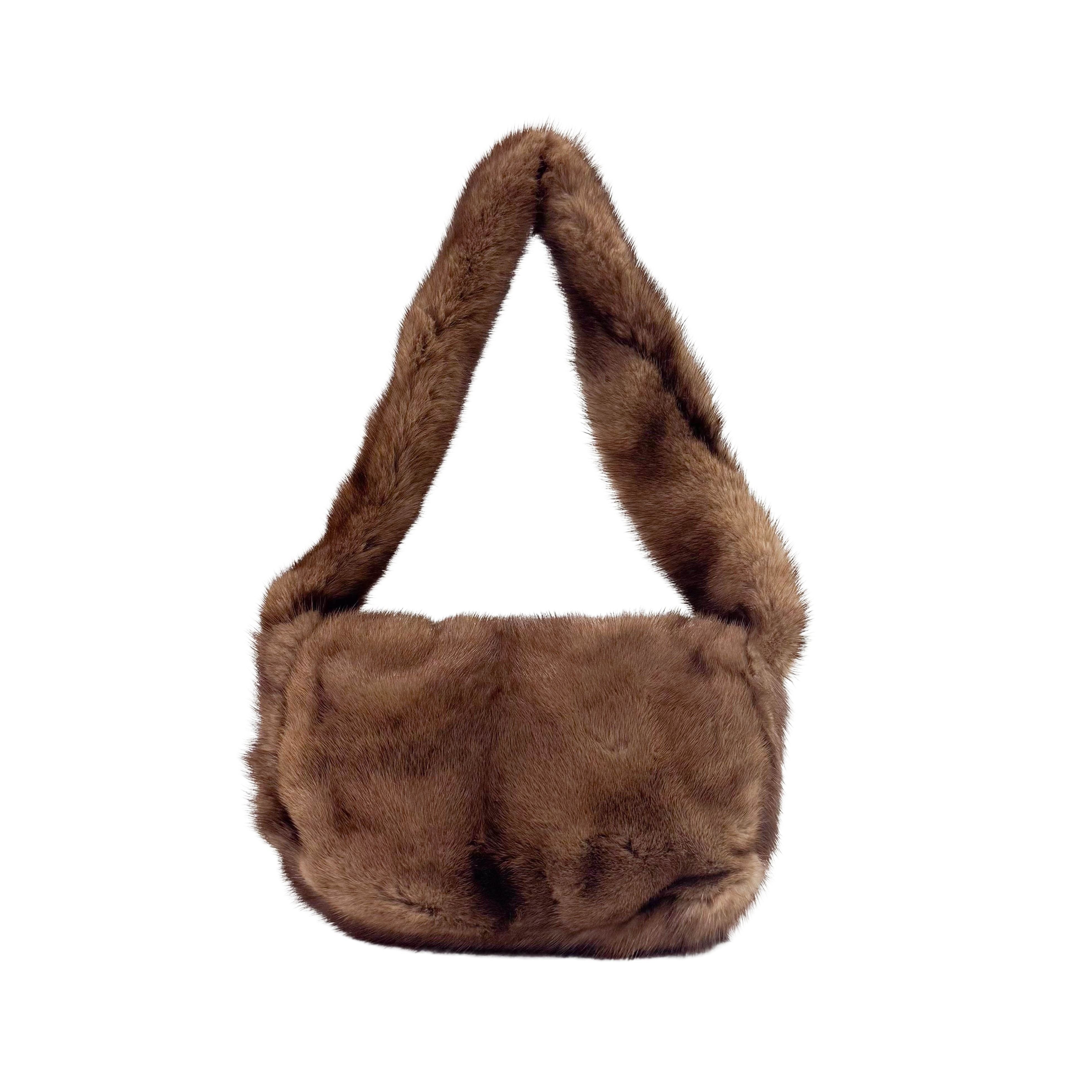 Small Brown Fur Shoulder Bag